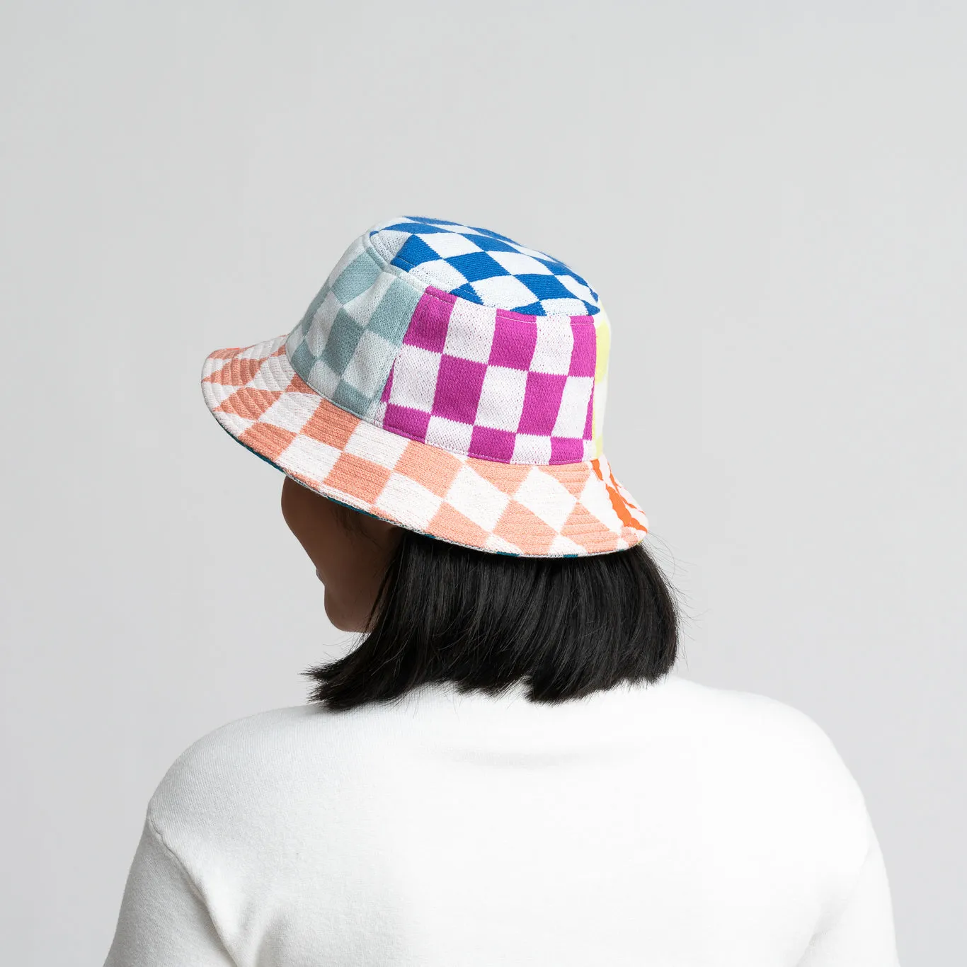 Checkerboard Patchwork Bucket Hat