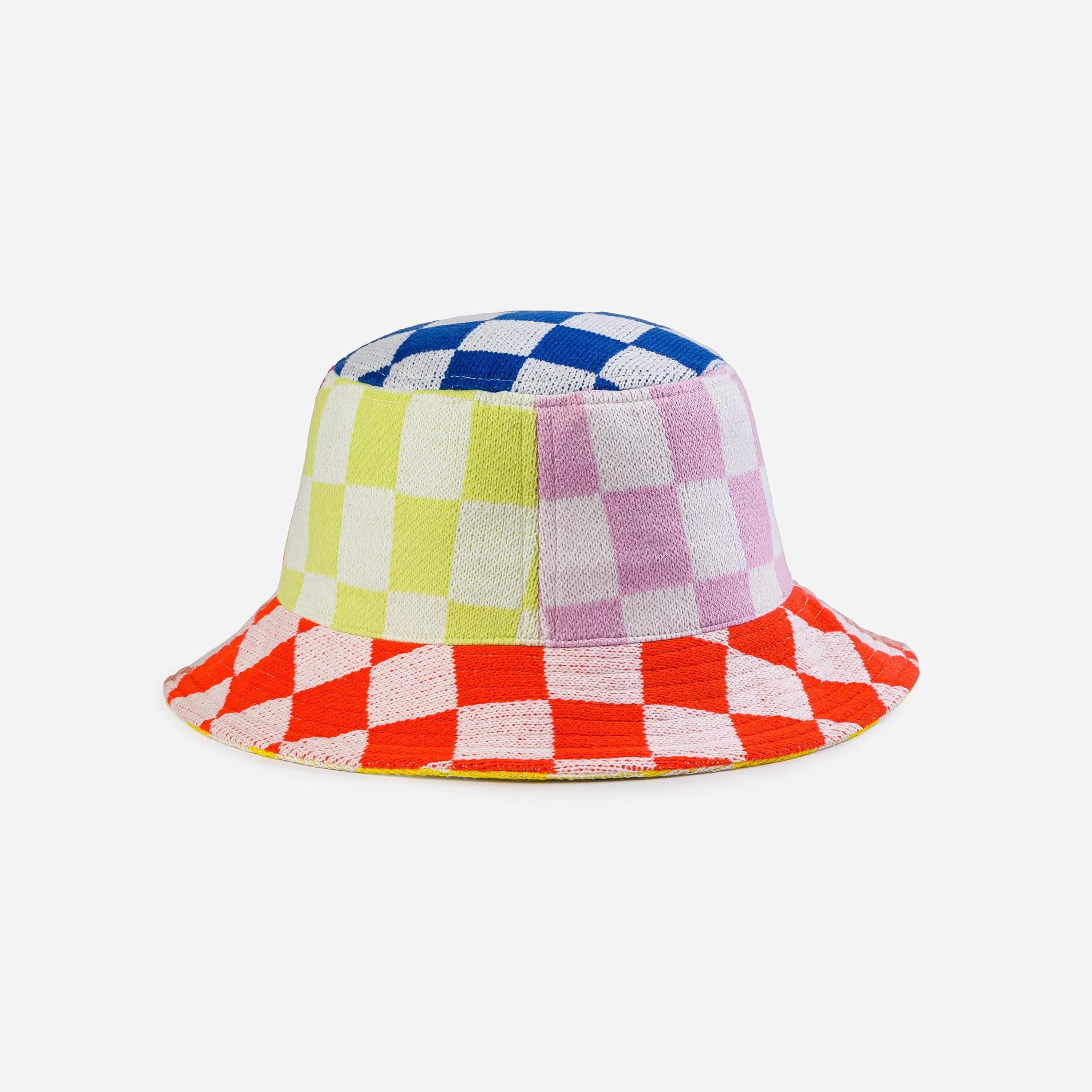 Checkerboard Patchwork Bucket Hat