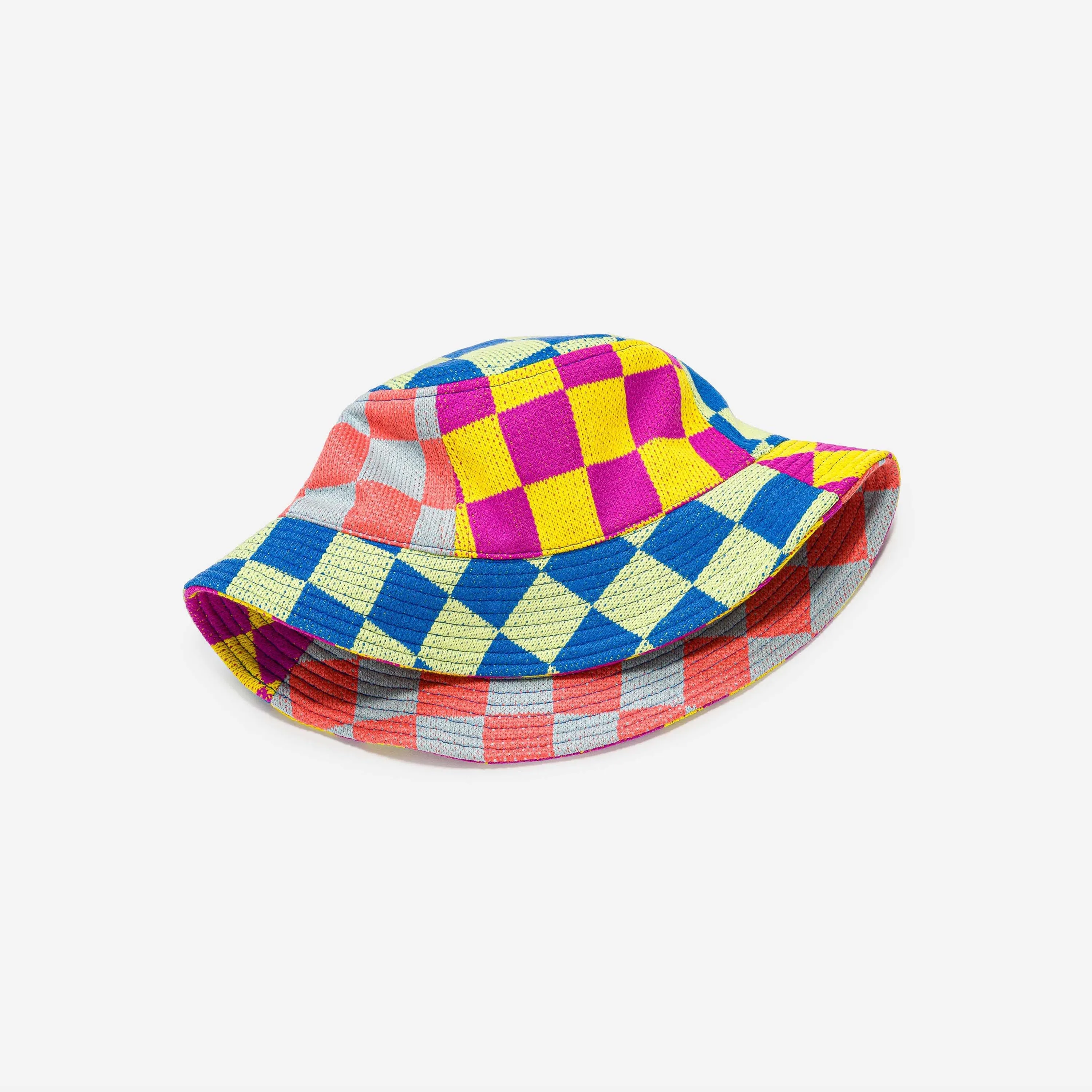 Checkerboard Patchwork Bucket Hat