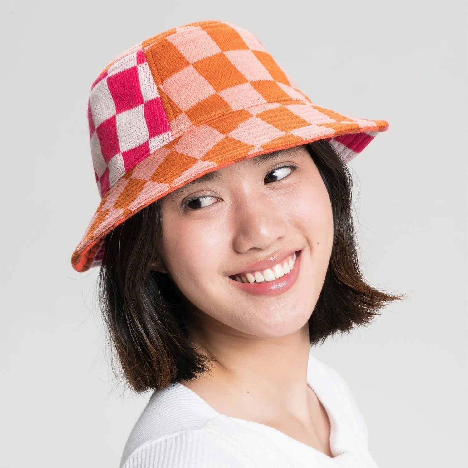 Checkerboard Patchwork Bucket Hat