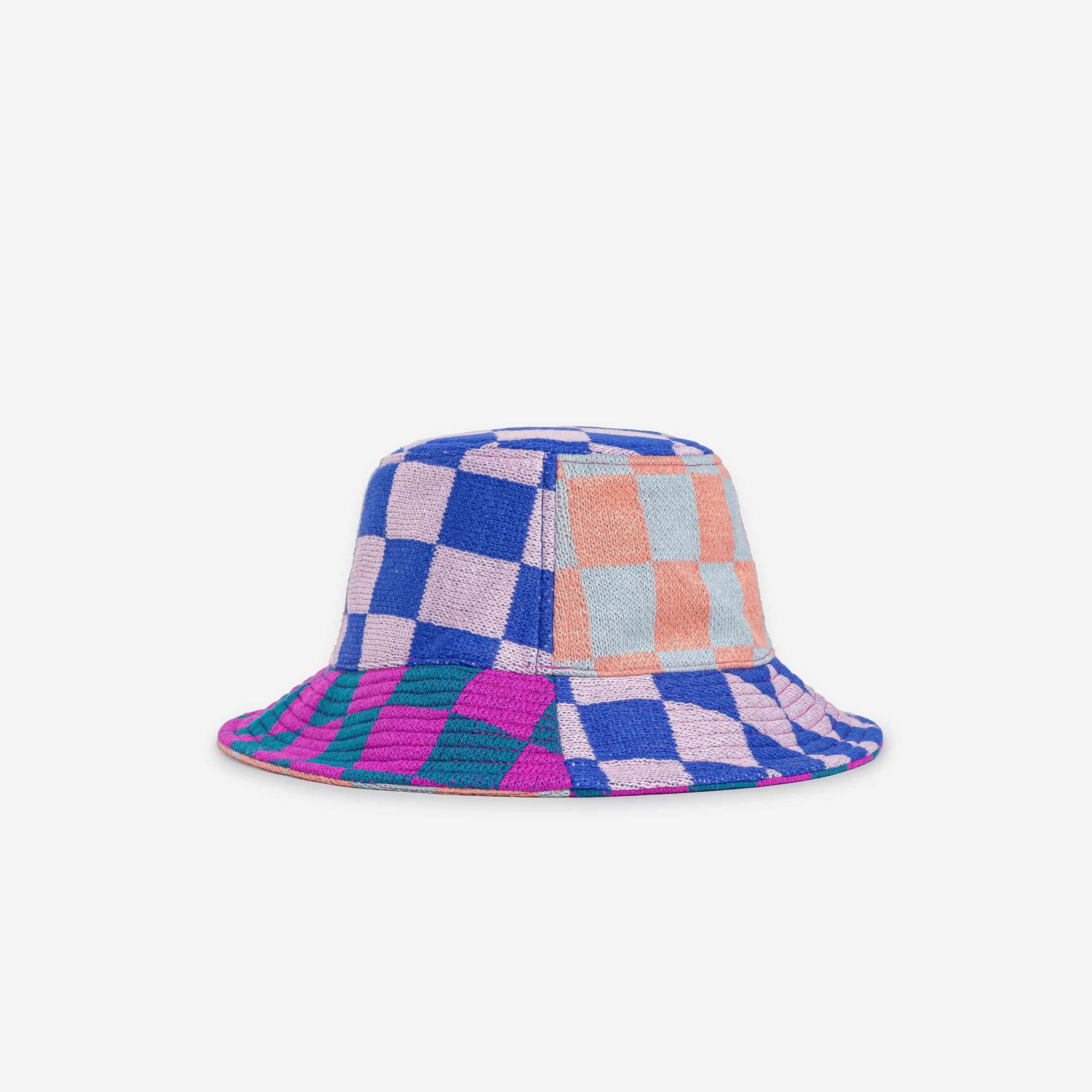 Checkerboard Patchwork Bucket Hat