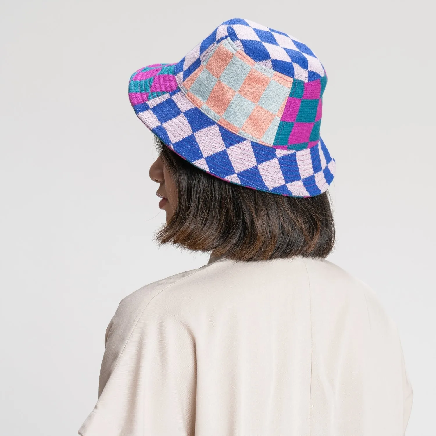 Checkerboard Patchwork Bucket Hat