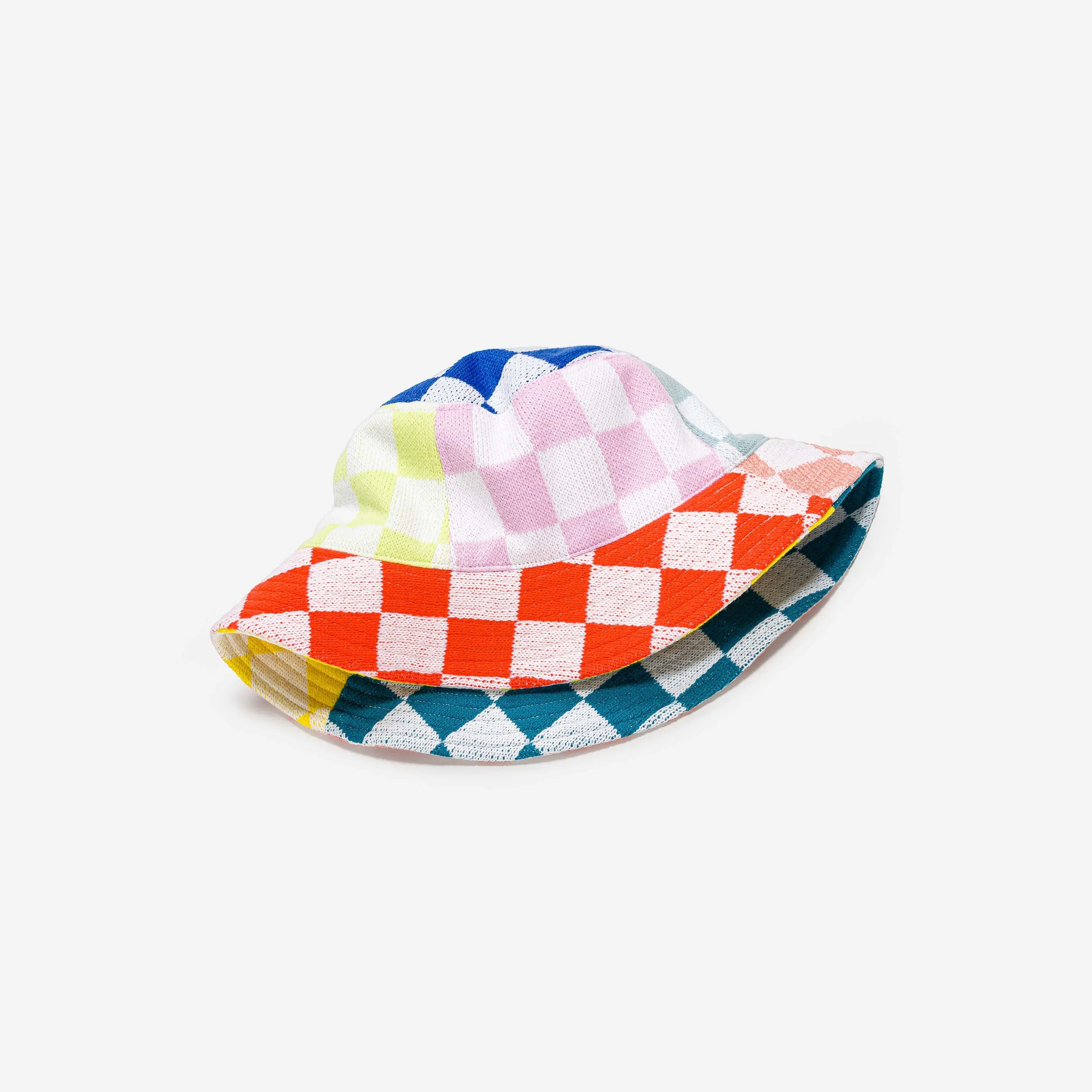 Checkerboard Patchwork Bucket Hat