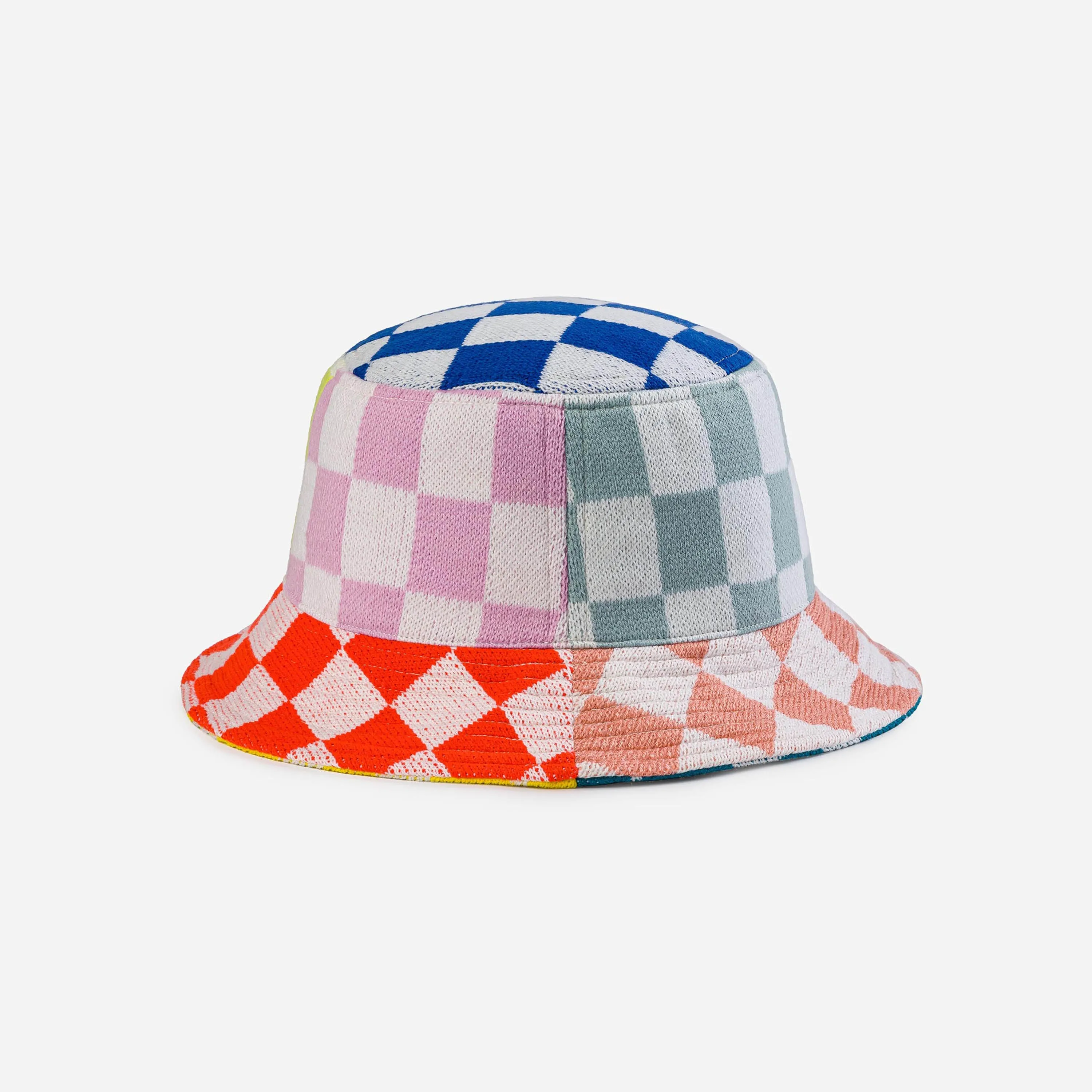 Checkerboard Patchwork Bucket Hat