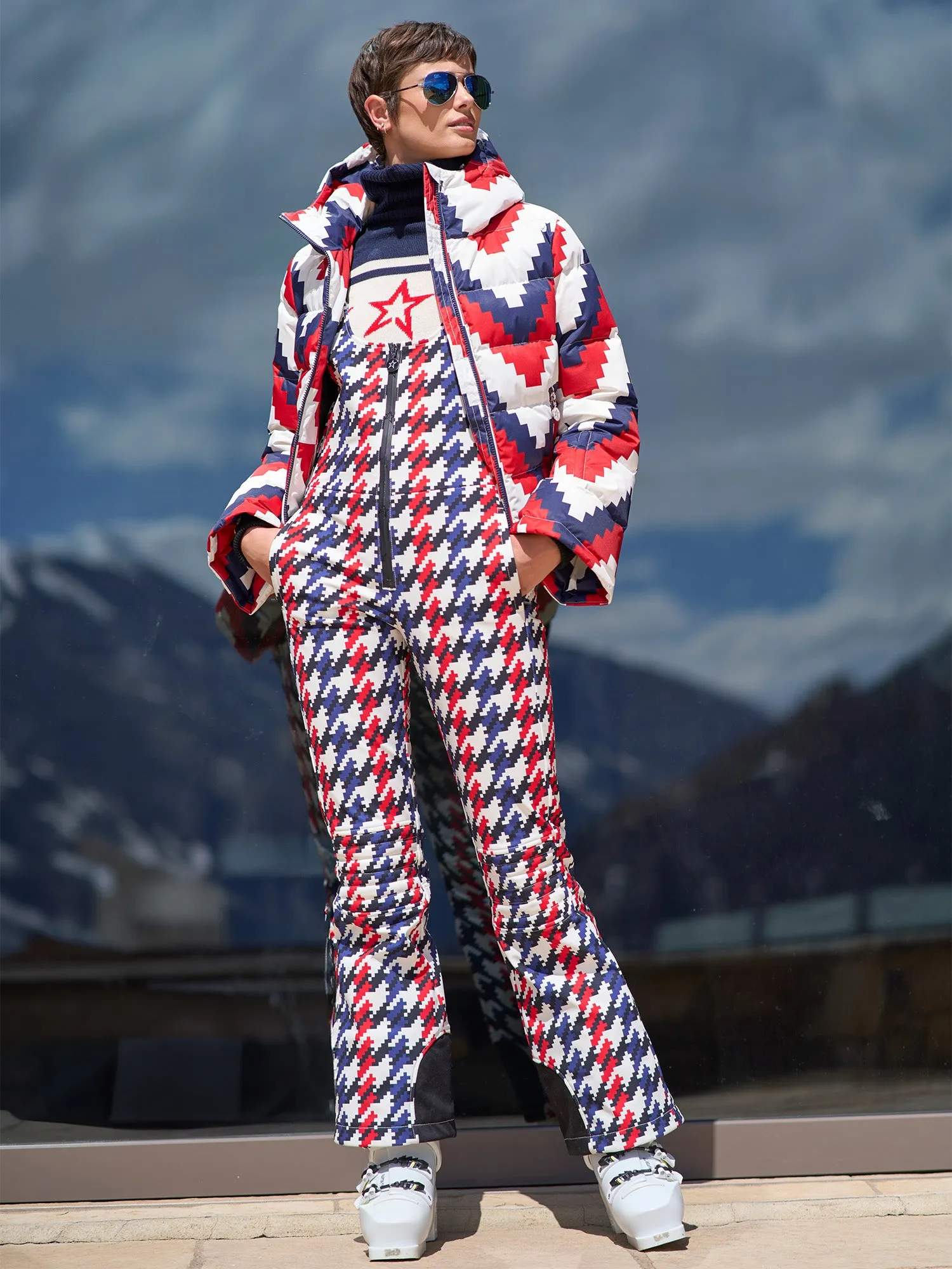 Chevron Polar Flare Down Ski Jacket