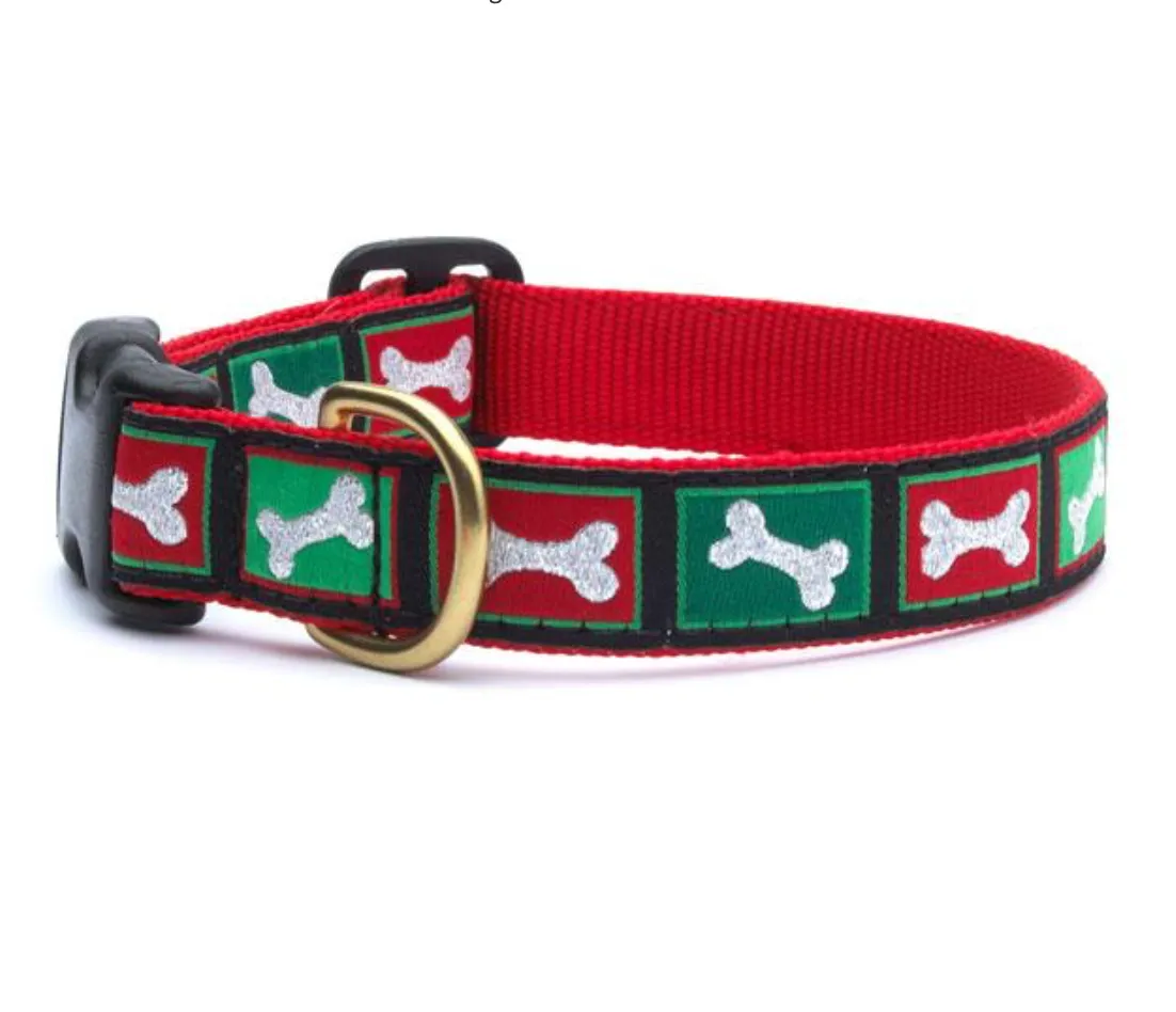 Christmas Bones Dog Collar