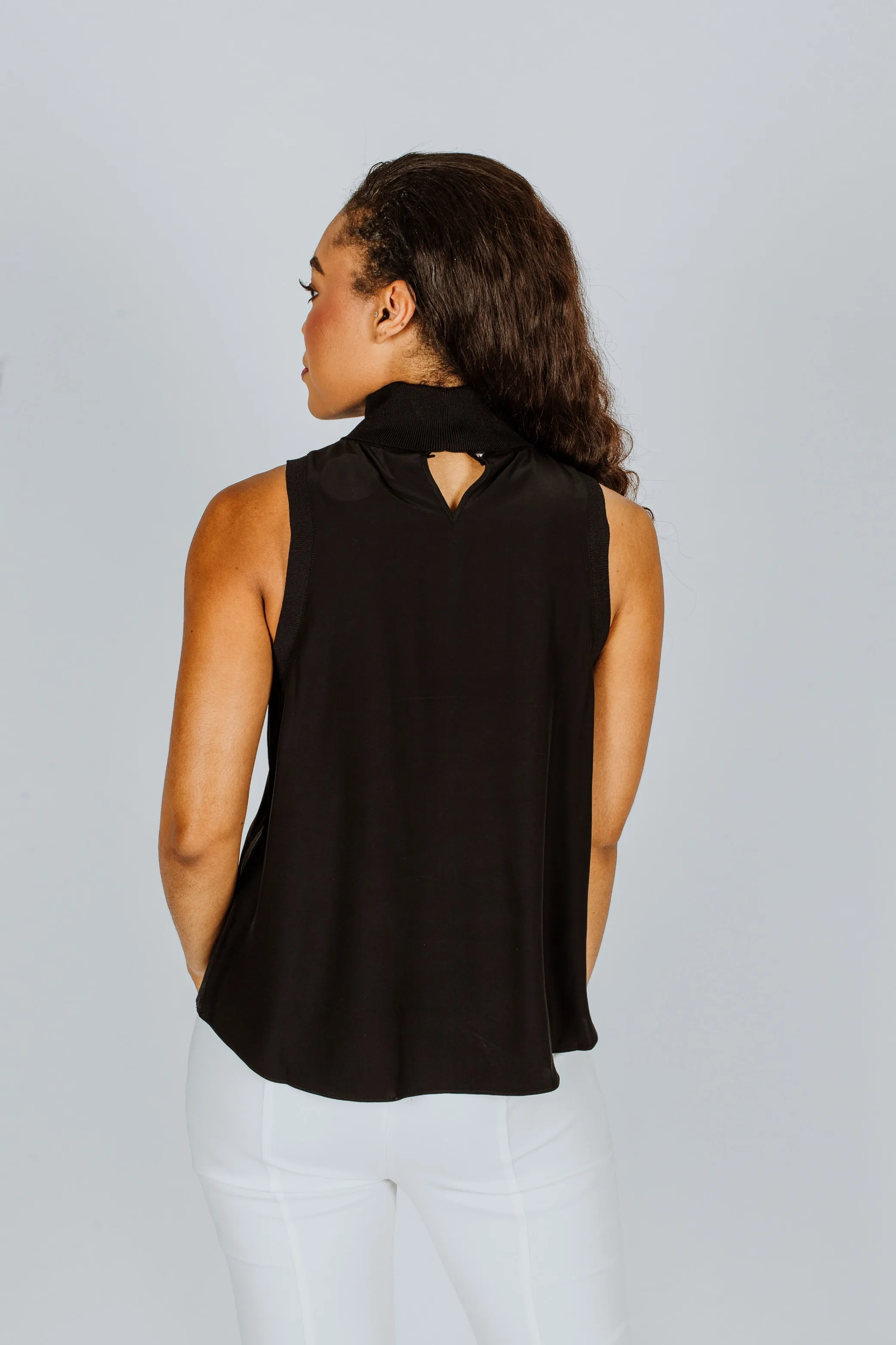 Cinq à Sept Lonny Silk Top Black