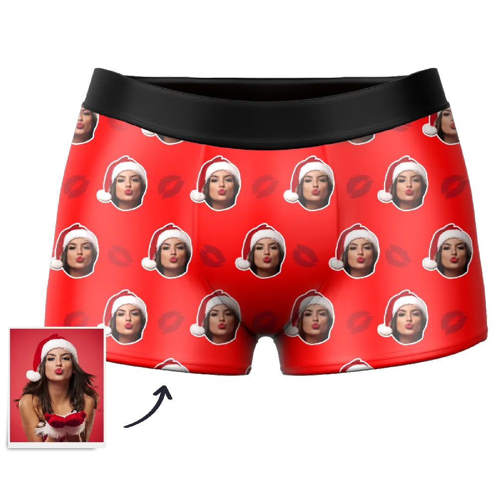 Couple Men's Custom Face Boxer Shorts - Kiss