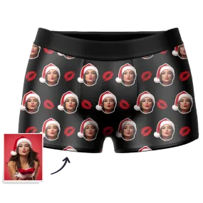 Couple Men's Custom Face Boxer Shorts - Kiss