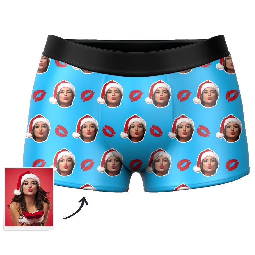 Couple Men's Custom Face Boxer Shorts - Kiss