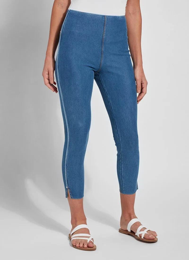 Cropped Side Slit Denim (Repreve® knit, 24.5" Inseam)