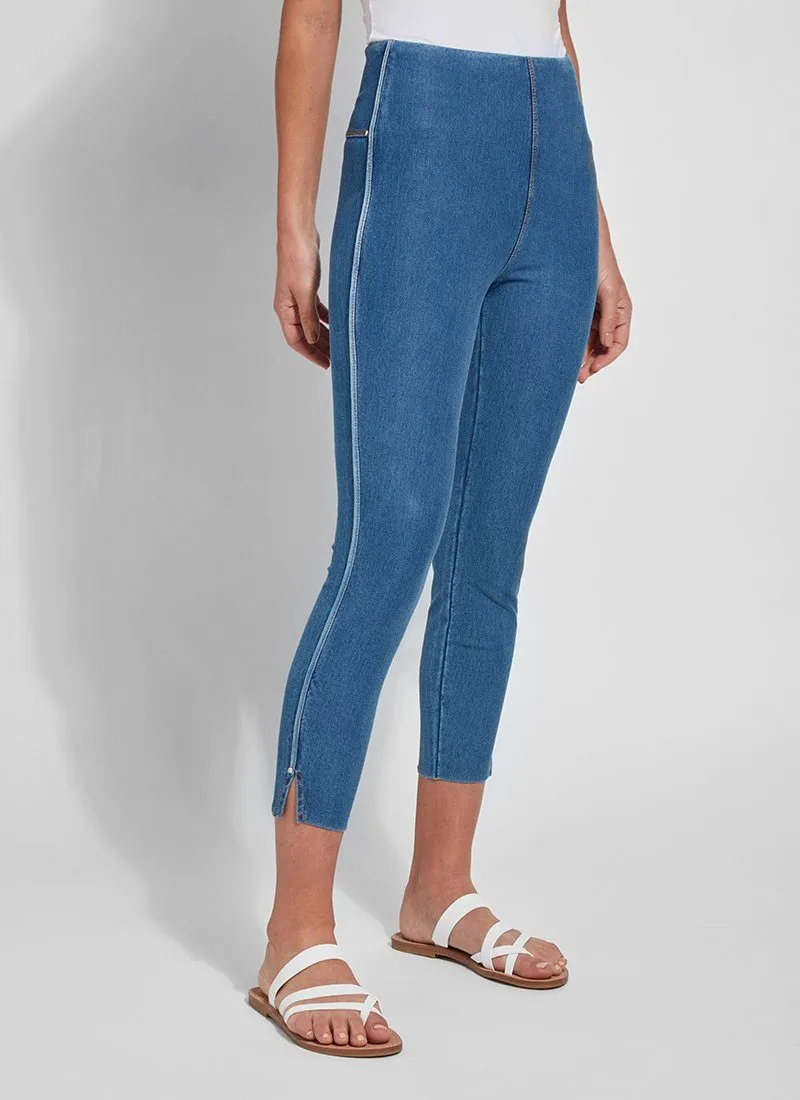 Cropped Side Slit Denim (Repreve® knit, 24.5" Inseam)