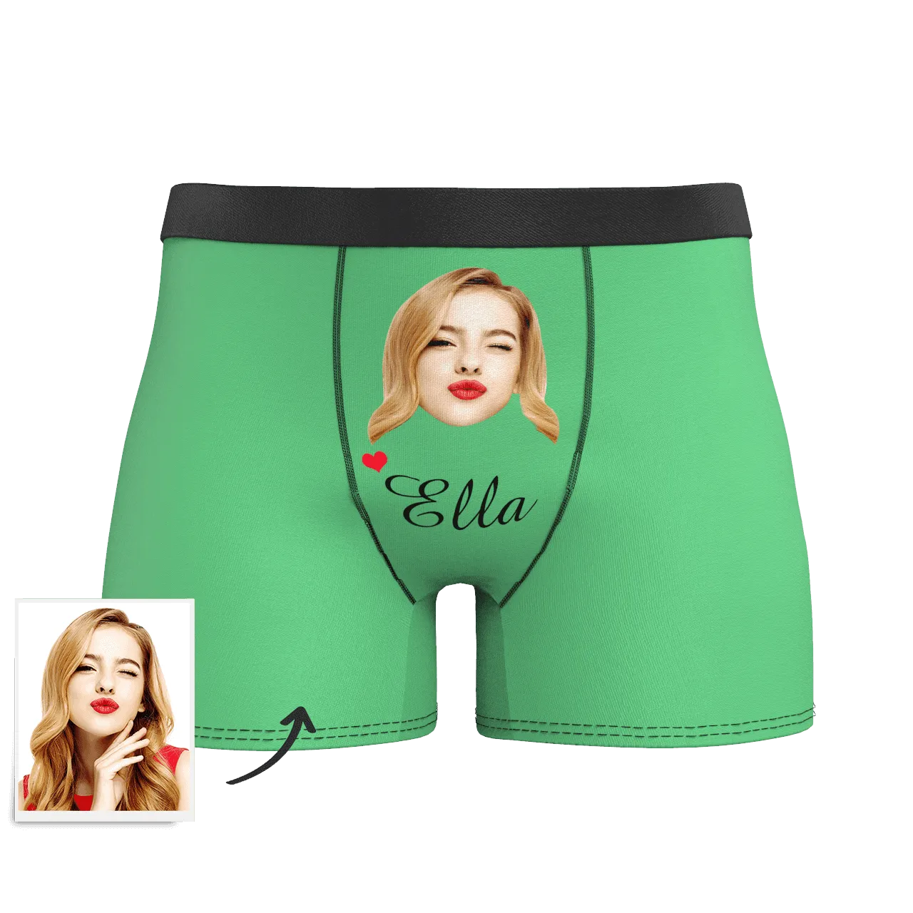 Custom Face And Name Colorful Boxer Shorts, Custom Underwear For Men