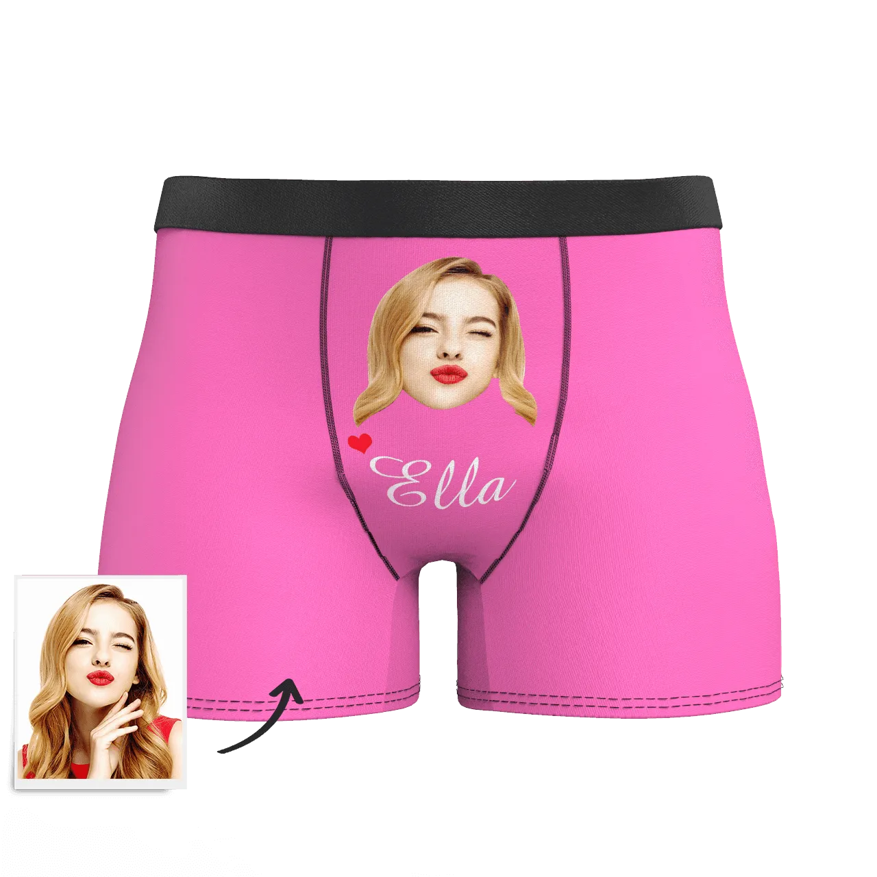 Custom Face And Name Colorful Boxer Shorts, Custom Underwear For Men