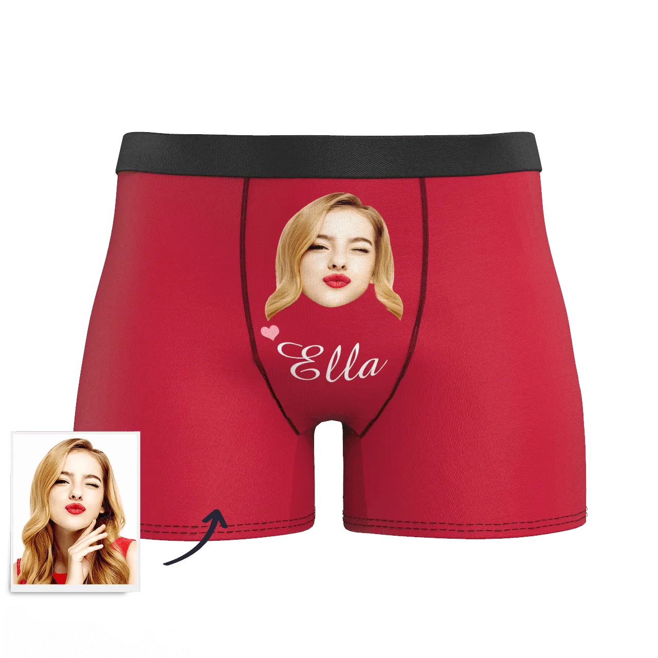 Custom Face And Name Colorful Boxer Shorts, Custom Underwear For Men