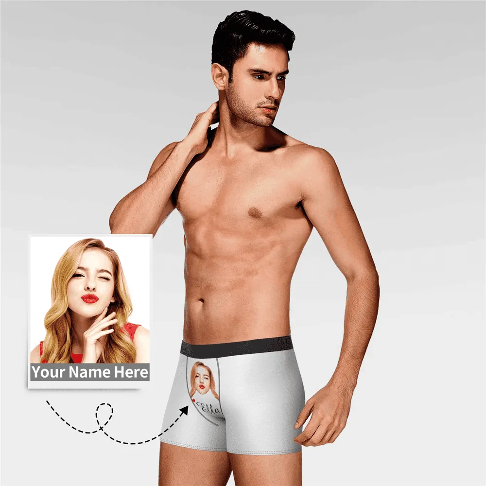 Custom Face And Name Colorful Boxer Shorts, Custom Underwear For Men