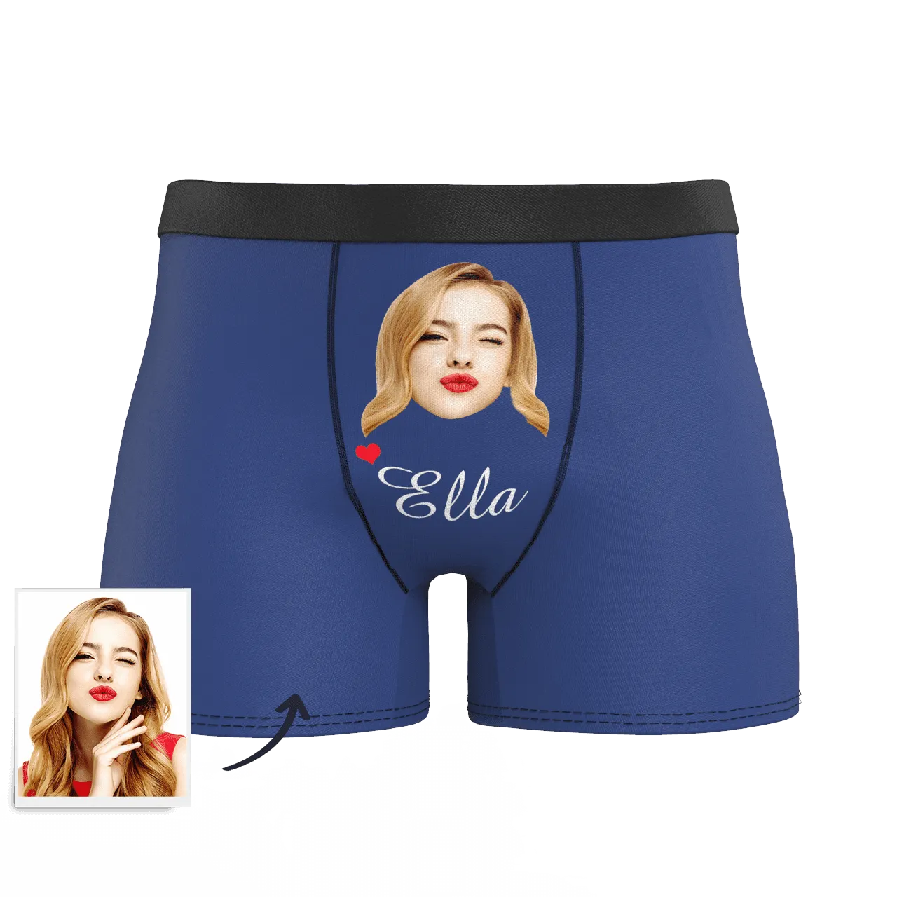 Custom Face And Name Colorful Boxer Shorts, Custom Underwear For Men