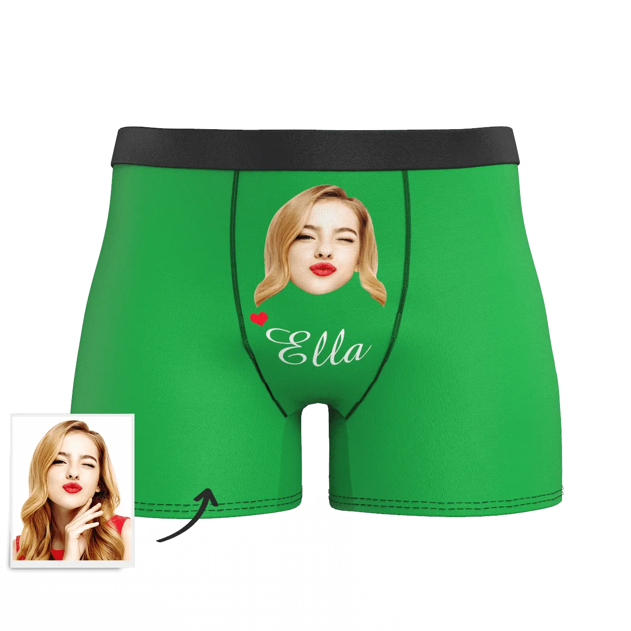 Custom Face And Name Colorful Boxer Shorts, Custom Underwear For Men