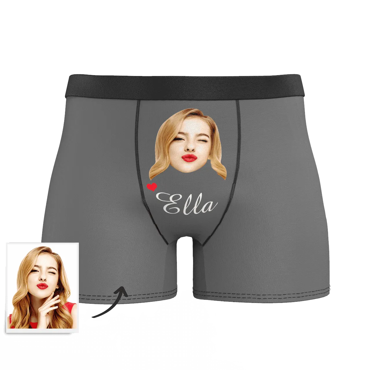 Custom Face And Name Colorful Boxer Shorts, Custom Underwear For Men