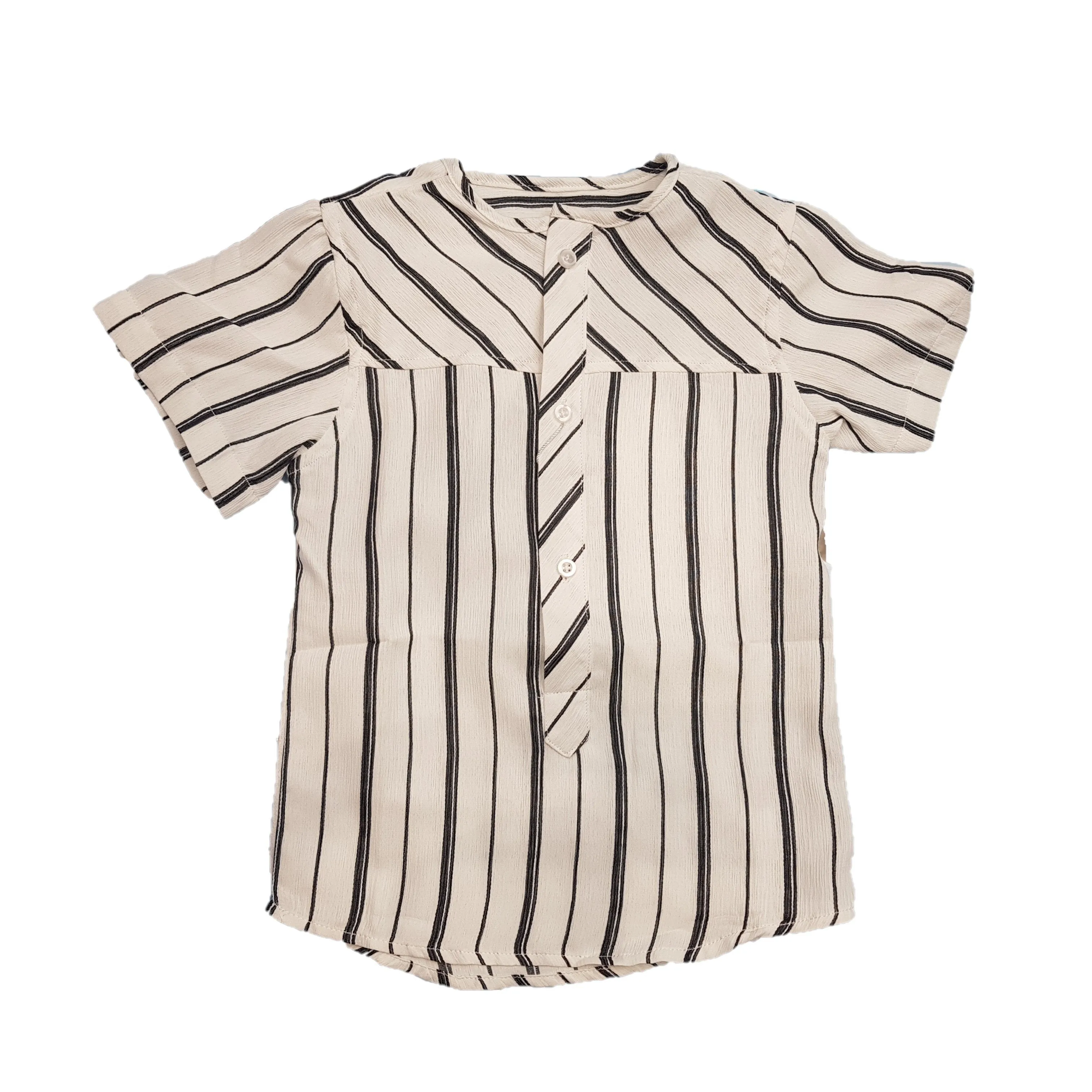 DIMO - Slant / Vertical Lines Kids Shirt - Short - no Collar