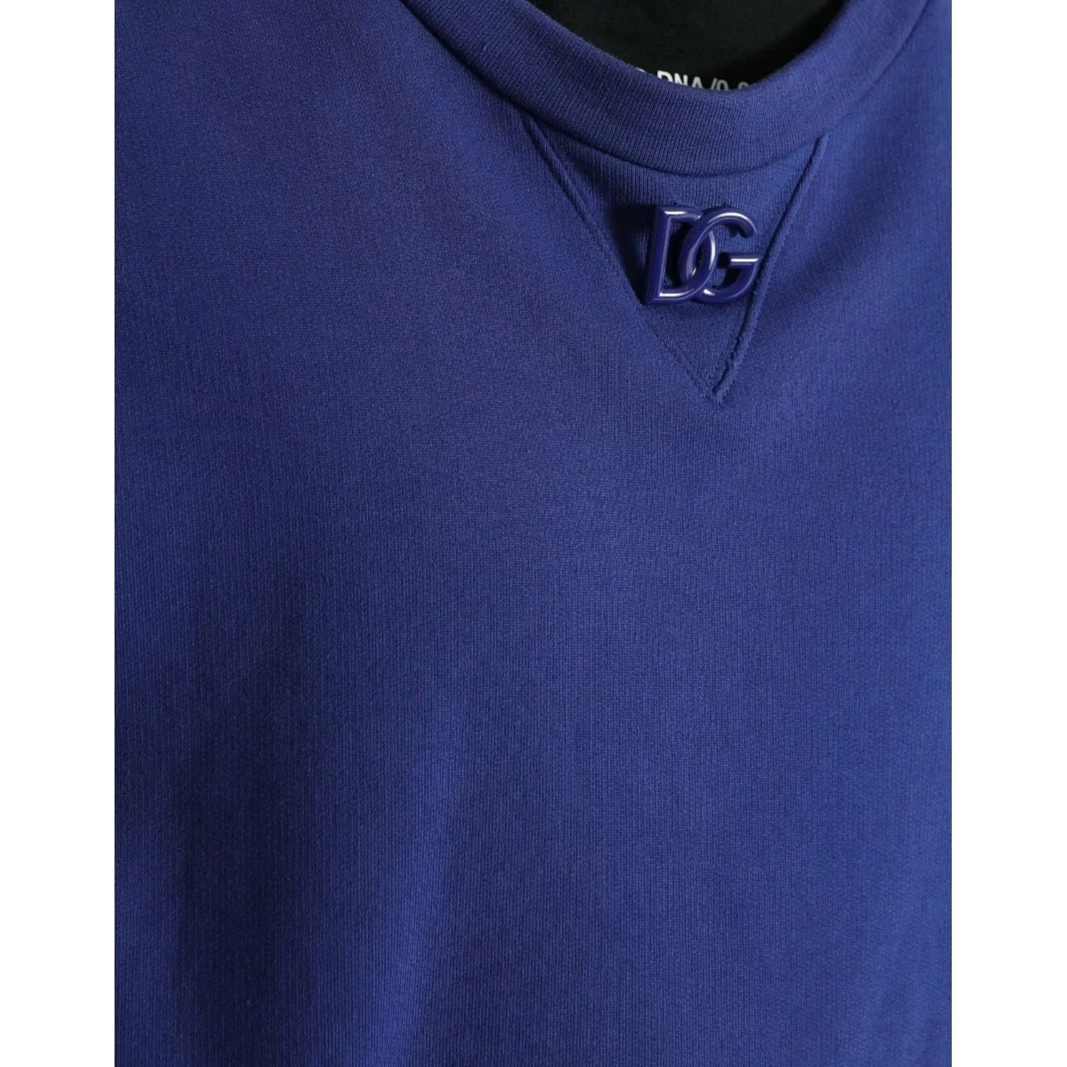 Dolce & Gabbana Royal Blue Cotton Crewneck Sweater