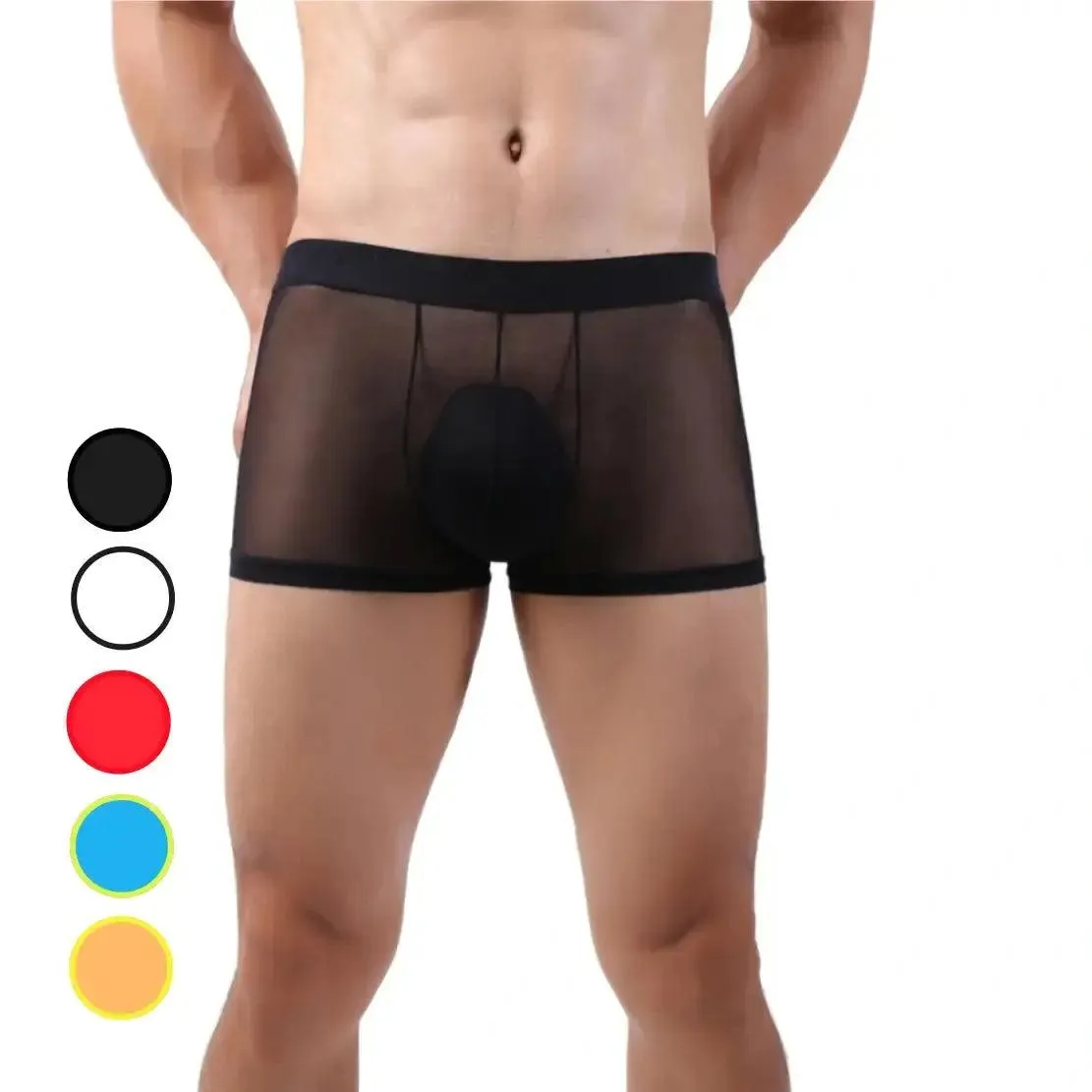 DomiGe Men's Mesh Boxers Sexy See-Through Underwear