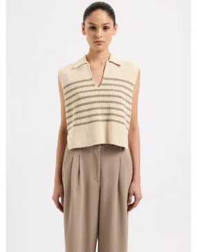 Enes Knit Vest Chestnut Stripe