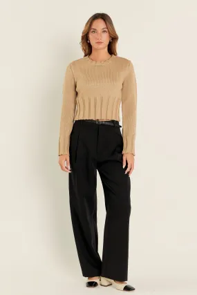 English Factory - Open Back Cropped Sweater