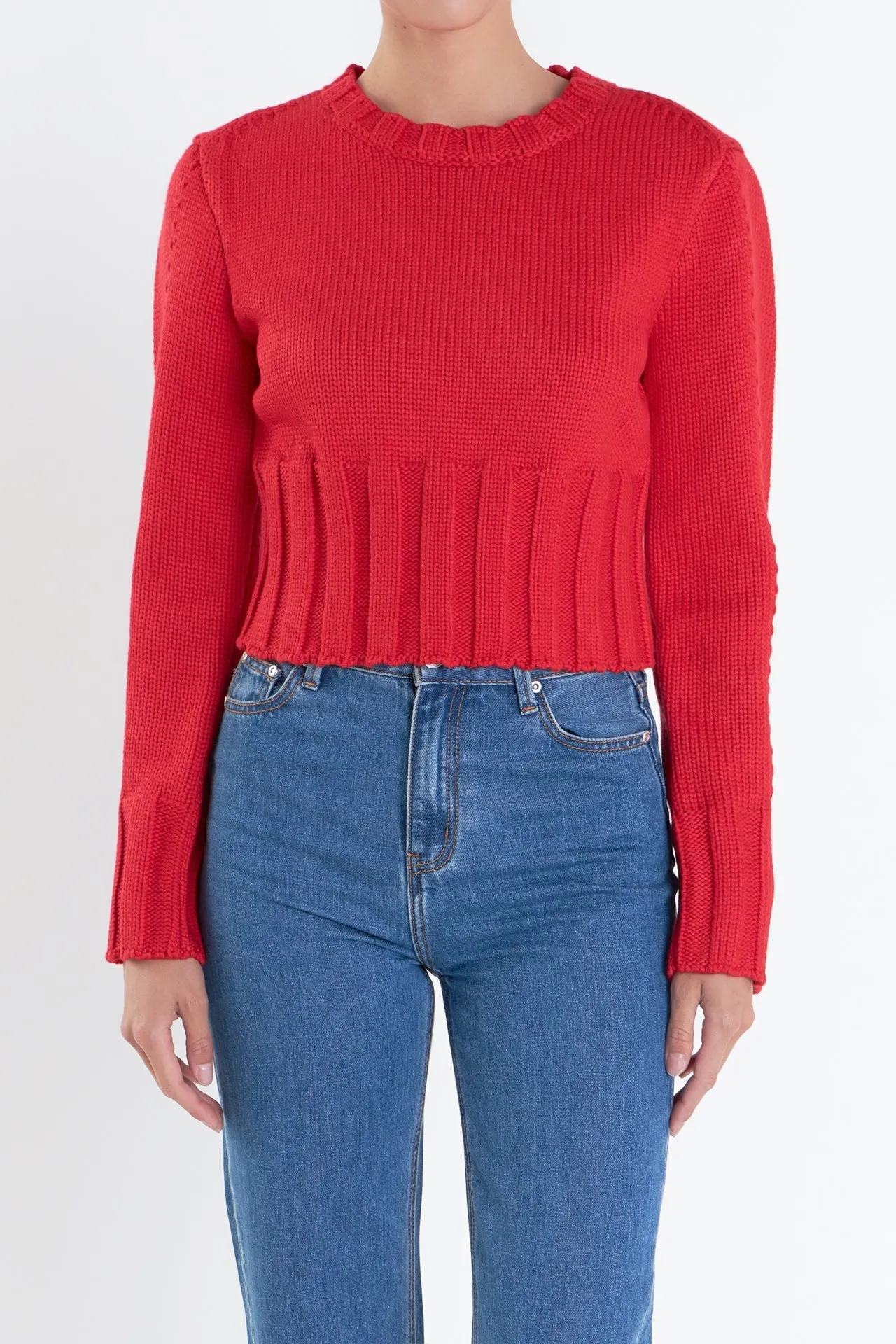 English Factory - Open Back Cropped Sweater