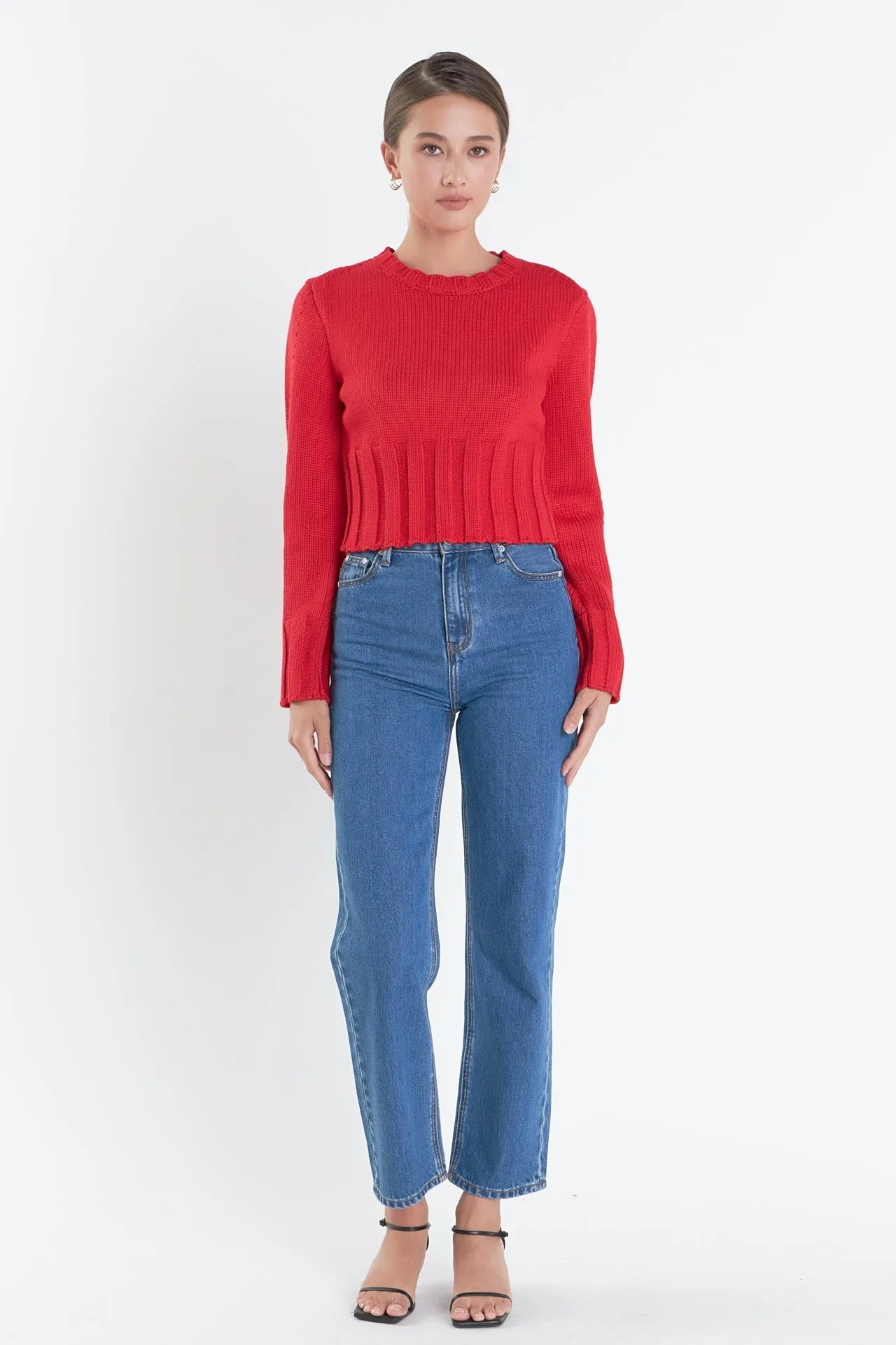 English Factory - Open Back Cropped Sweater