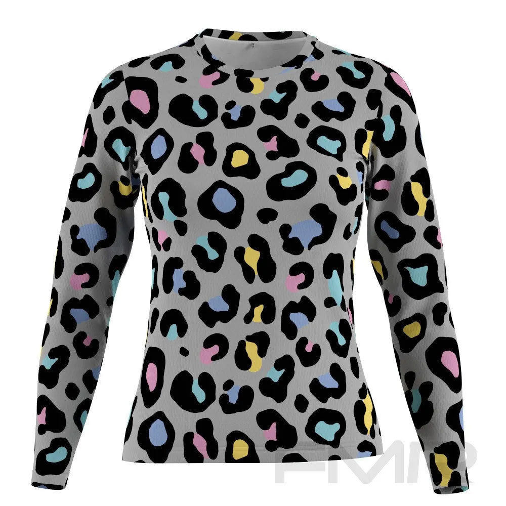 FMR Women's Leopard Print Long Sleeve Running Shirt