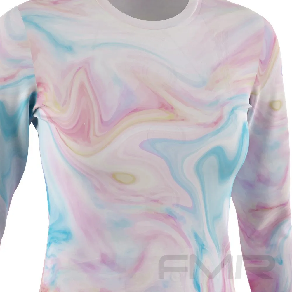 FMR Women's Marble Print Long Sleeve T-Shirt