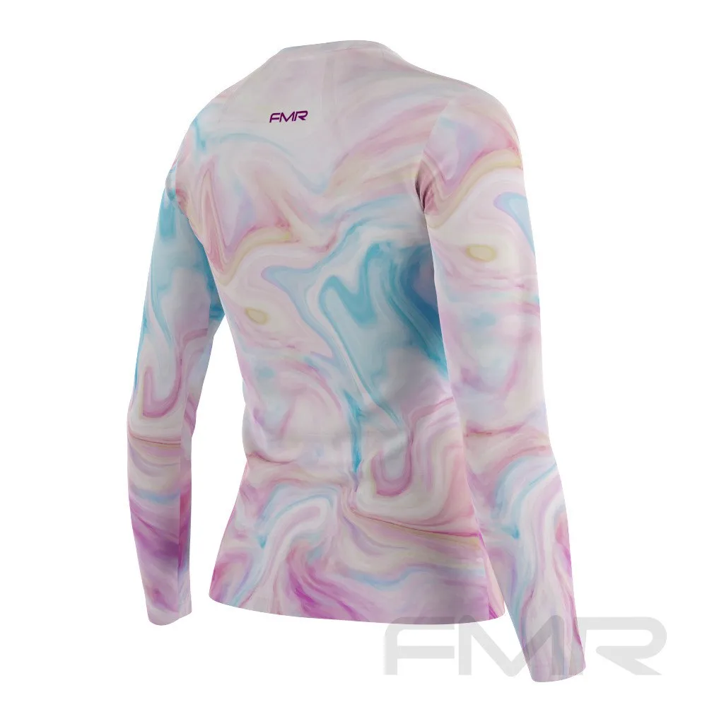 FMR Women's Marble Print Long Sleeve T-Shirt