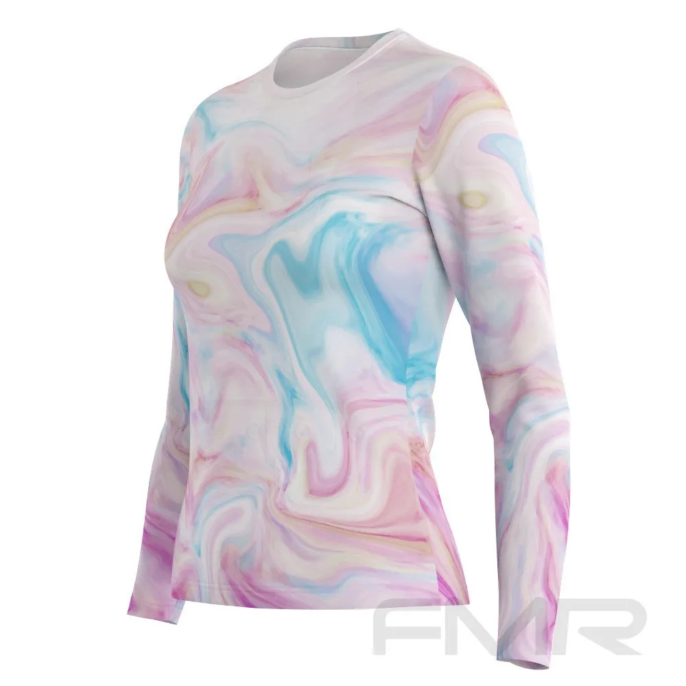 FMR Women's Marble Print Long Sleeve T-Shirt