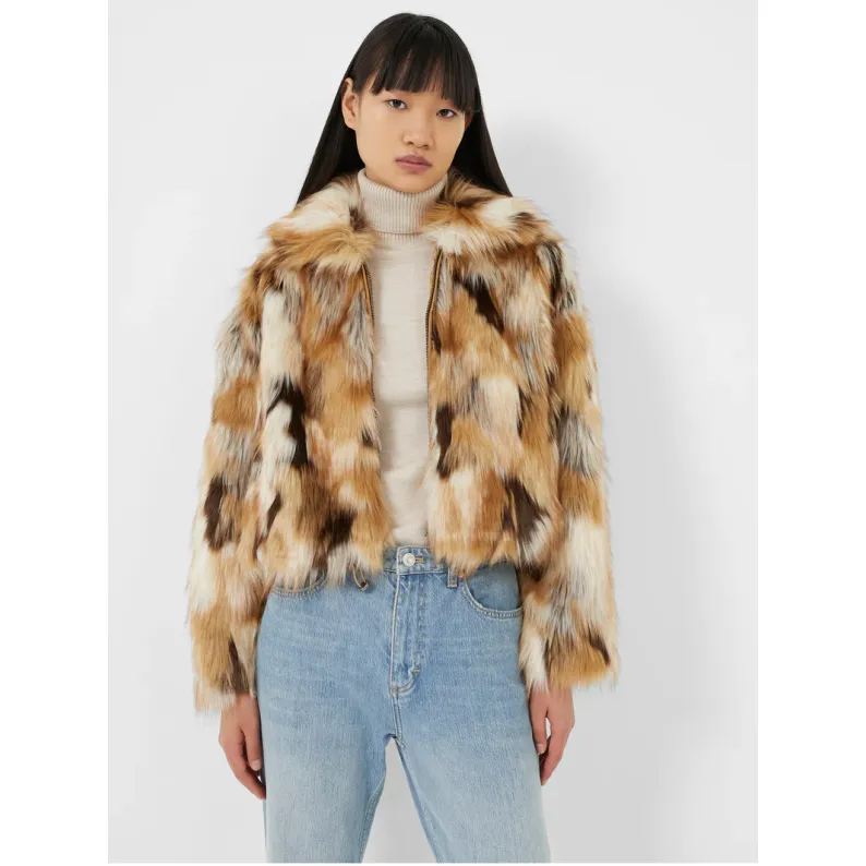 French Connection Haryka Faux Fur Zip-Up Jacket 75TNI