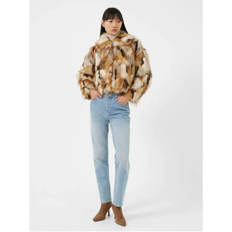 French Connection Haryka Faux Fur Zip-Up Jacket 75TNI