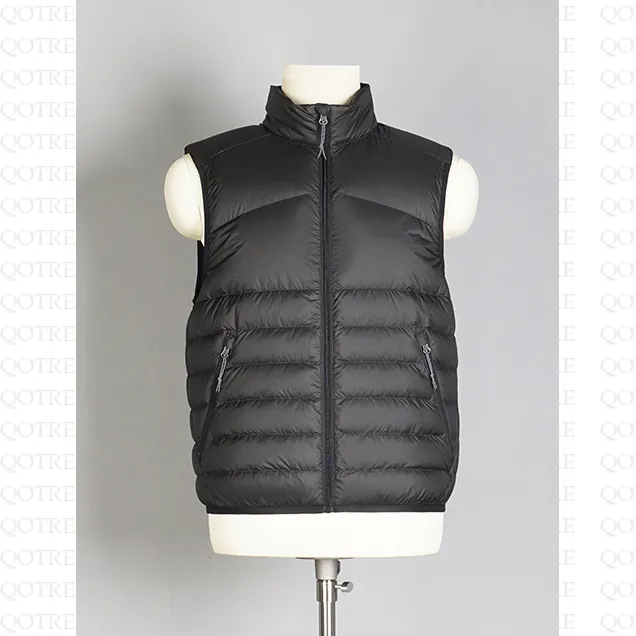 Full Zip Cropped Lightweight Stand-Up Collar Down Jacket Vest