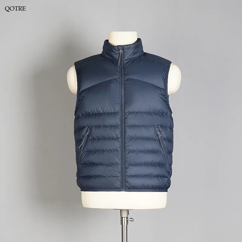 Full Zip Cropped Lightweight Stand-Up Collar Down Jacket Vest