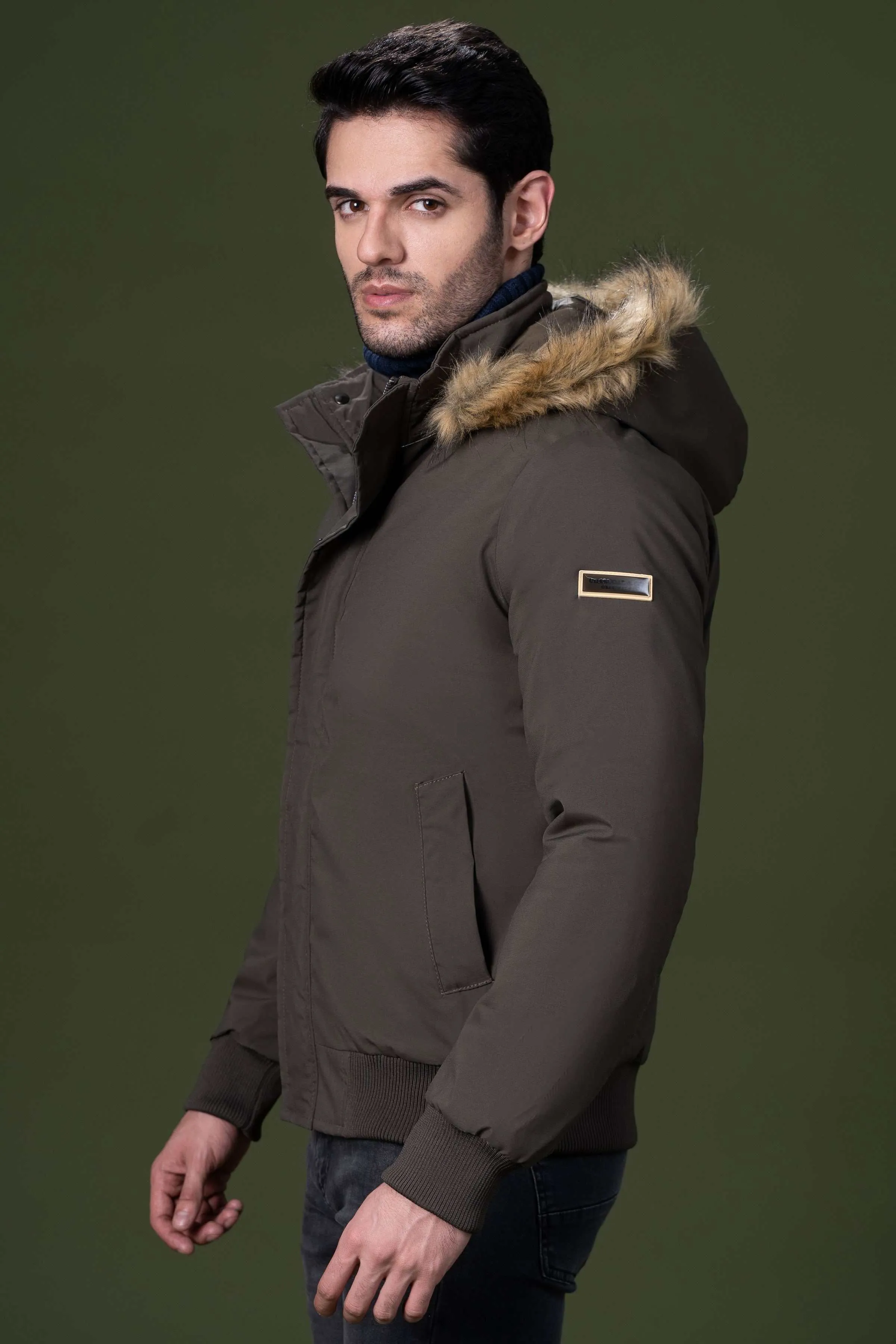 FUR JACKET OLIVE