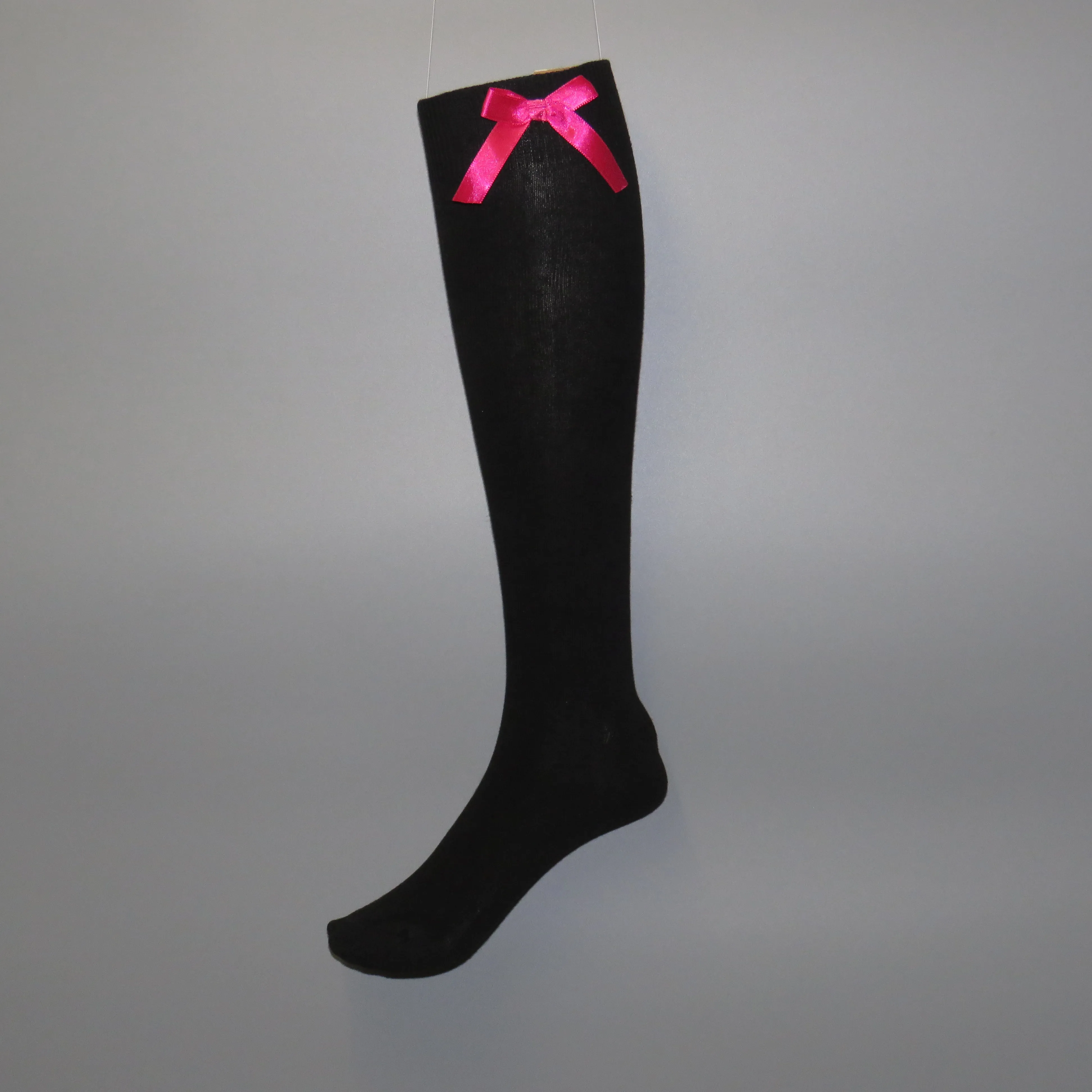 Girls knee-high school socks with contrast bow detail - Quality school uniforms at the School Clothing Company