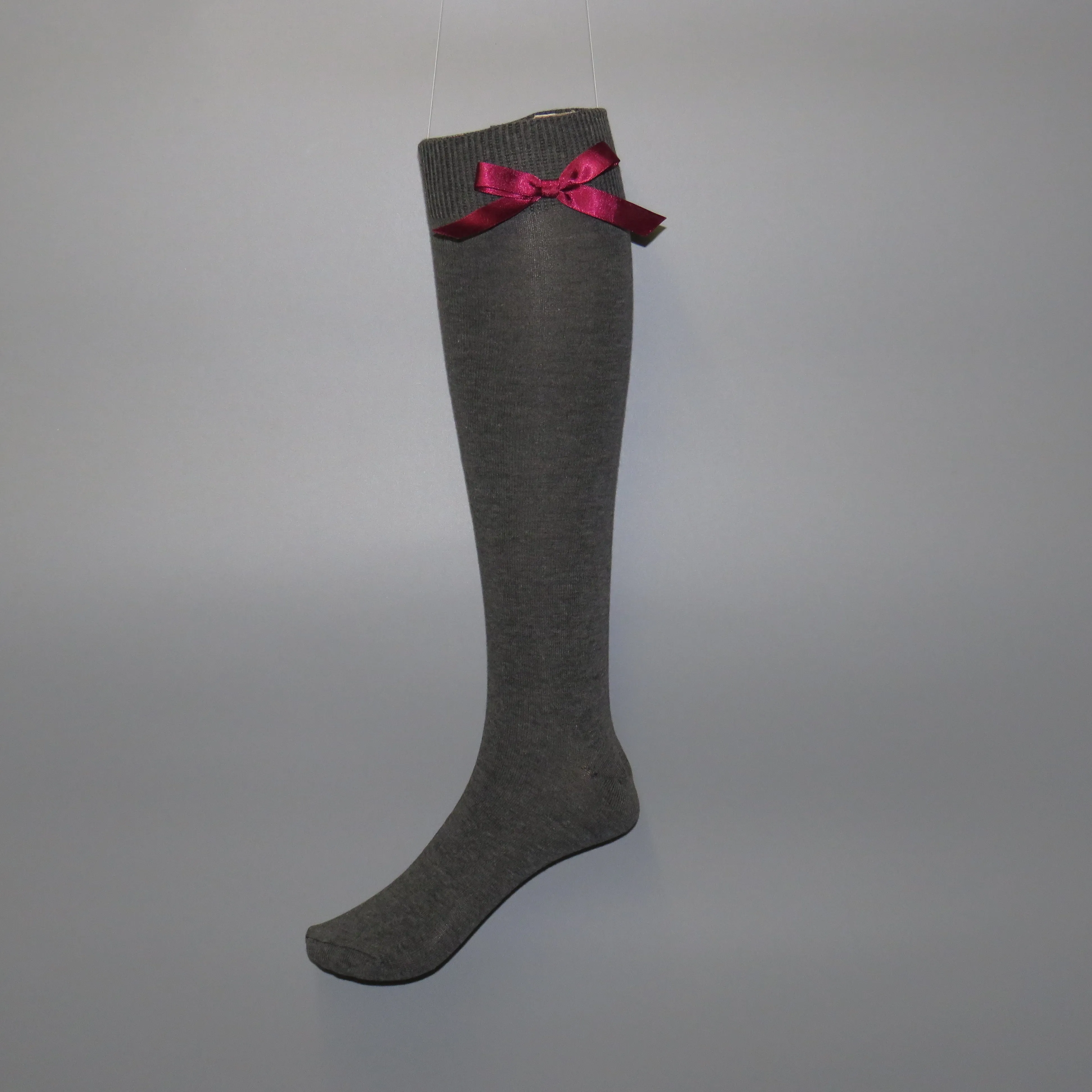 Girls knee-high school socks with contrast bow detail - Quality school uniforms at the School Clothing Company