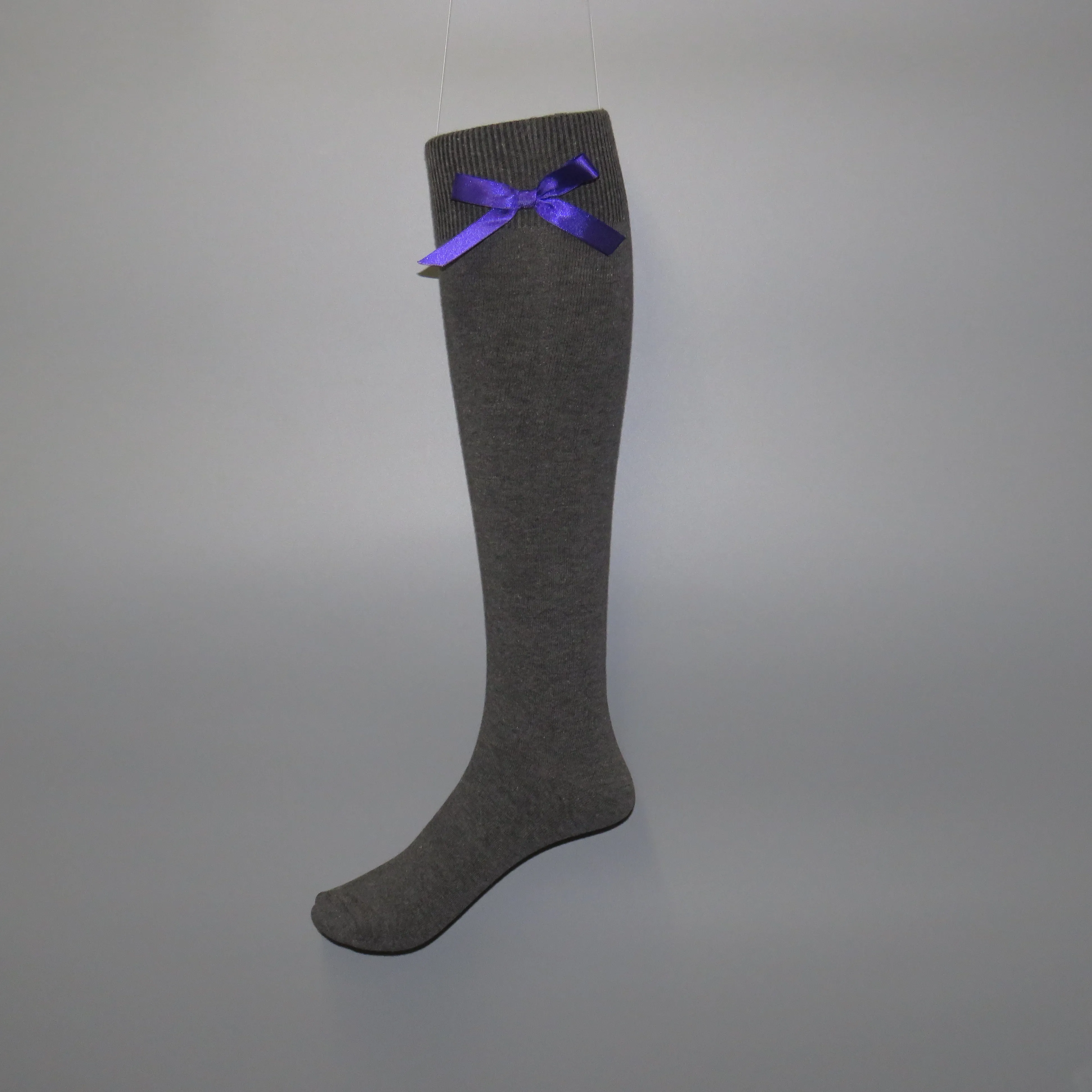 Girls knee-high school socks with contrast bow detail - Quality school uniforms at the School Clothing Company