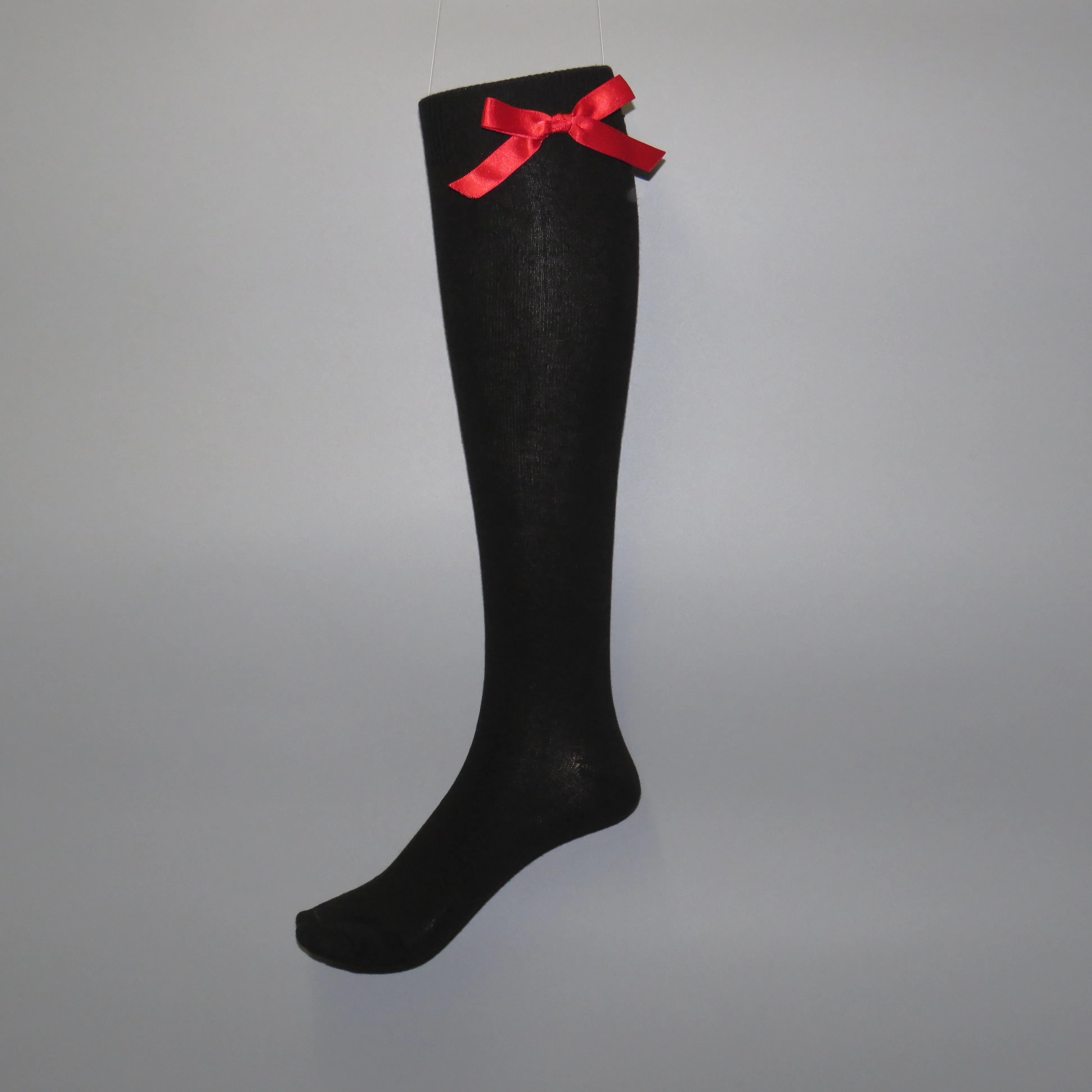 Girls knee-high school socks with contrast bow detail - Quality school uniforms at the School Clothing Company