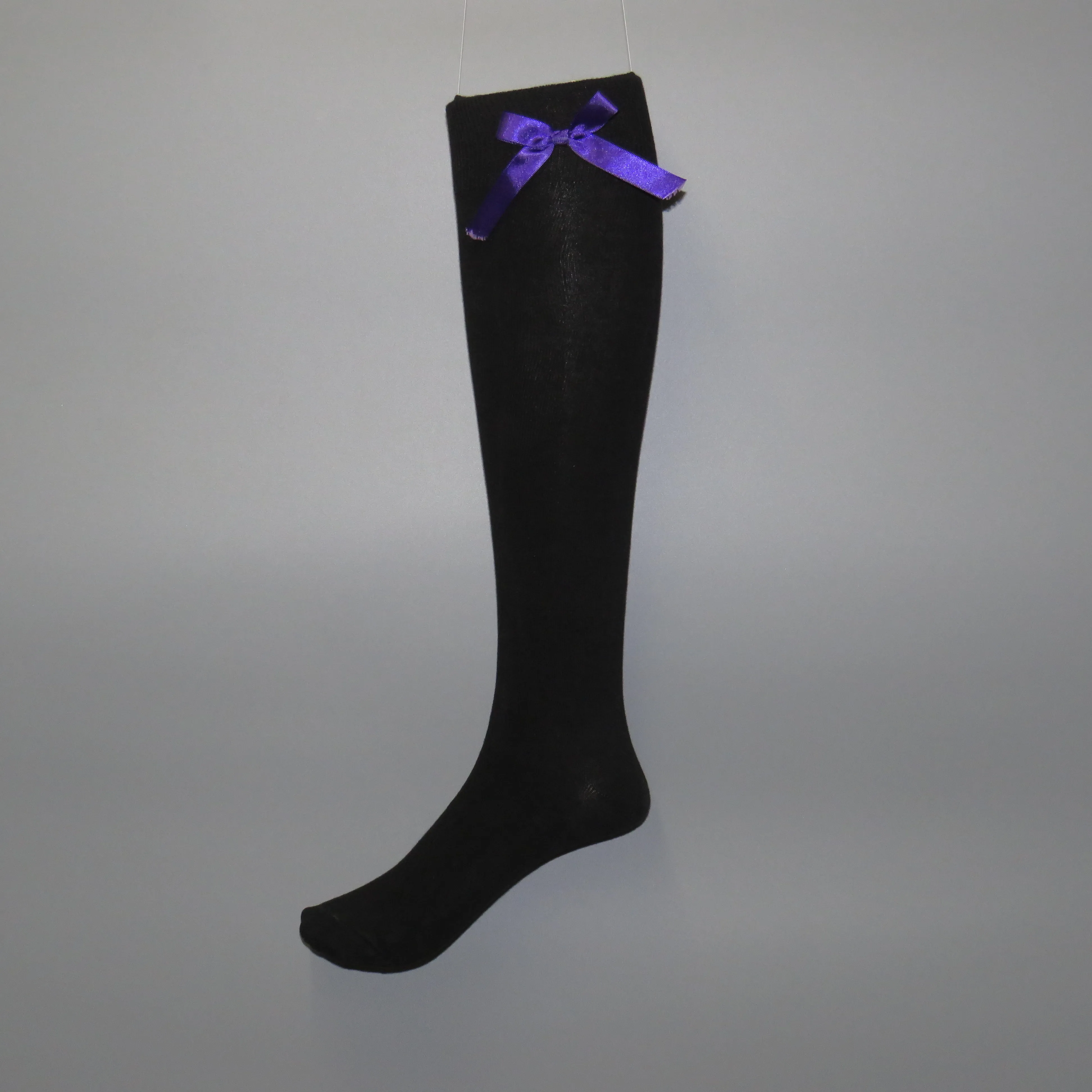 Girls knee-high school socks with contrast bow detail - Quality school uniforms at the School Clothing Company