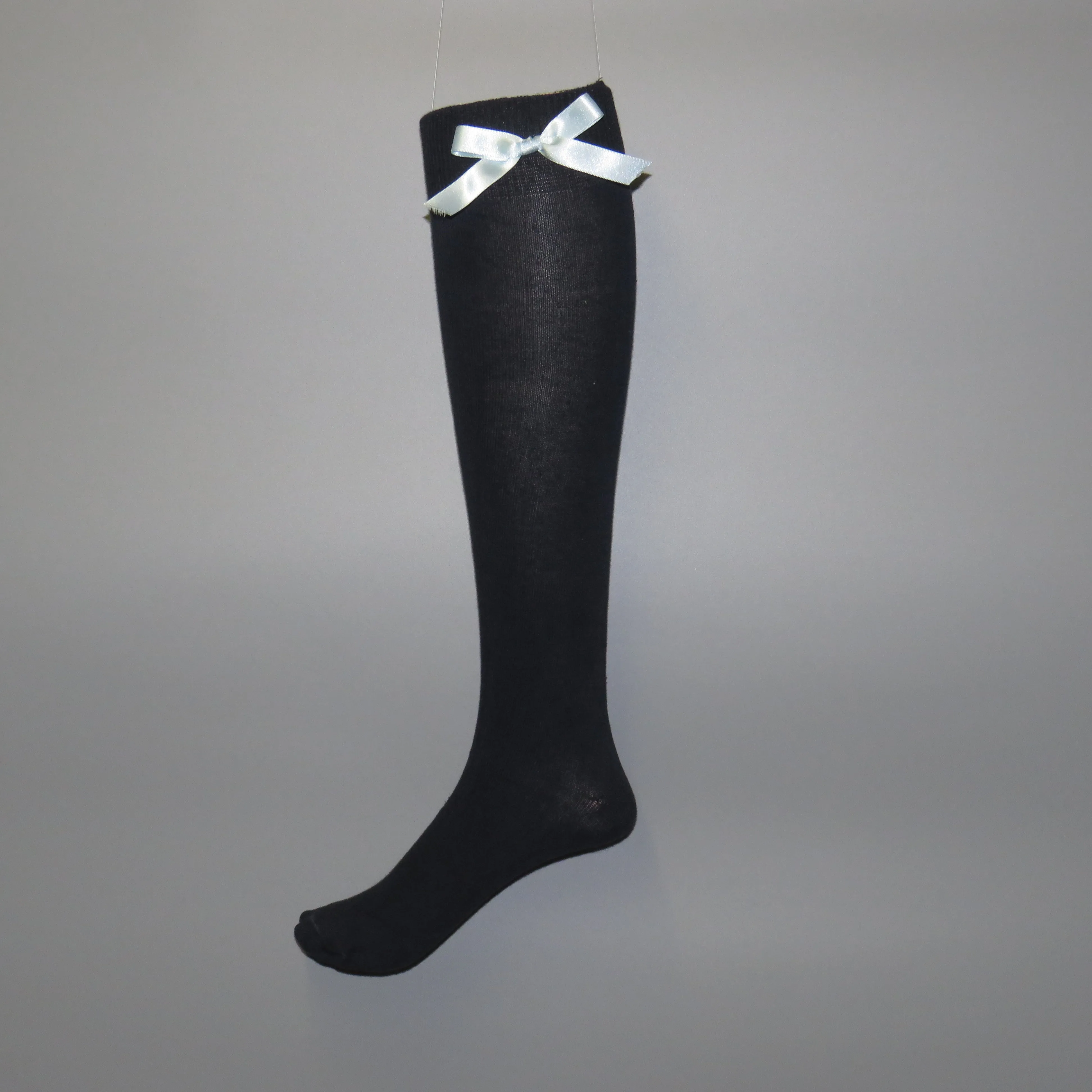 Girls knee-high school socks with contrast bow detail - Quality school uniforms at the School Clothing Company