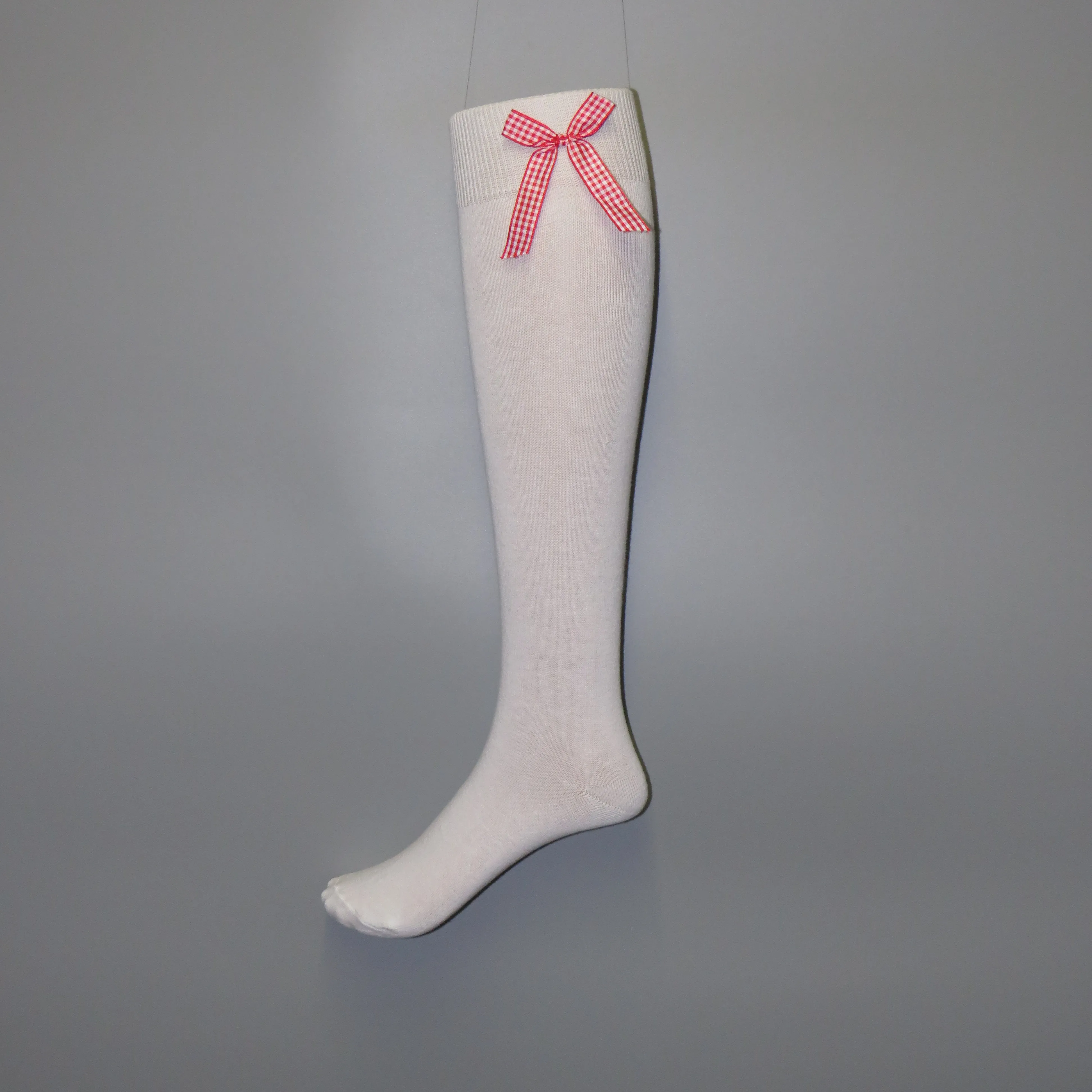 Girls knee-high school socks with contrast bow detail - Quality school uniforms at the School Clothing Company