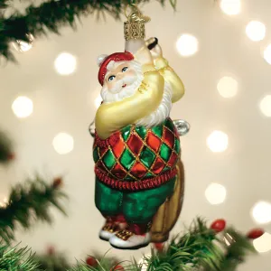 Golfing Santa Ornament