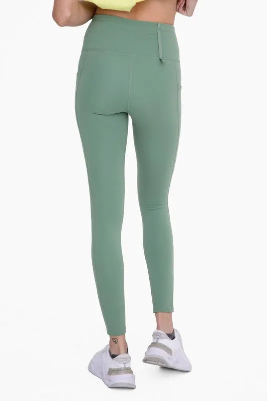 Green -Adjustable Bungee Waist Hiking Leggings