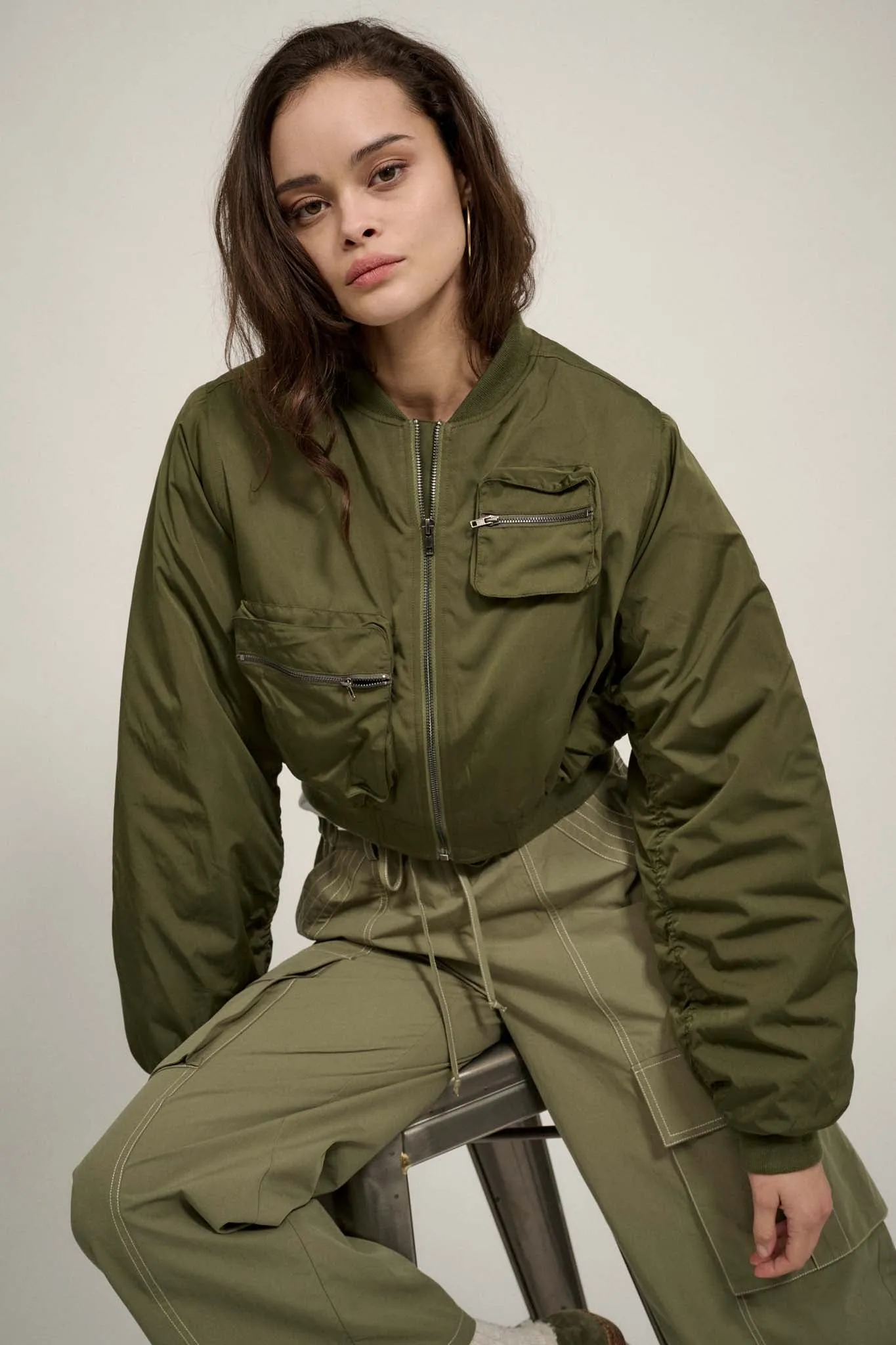 Ground Control Cropped Bomber Jacket