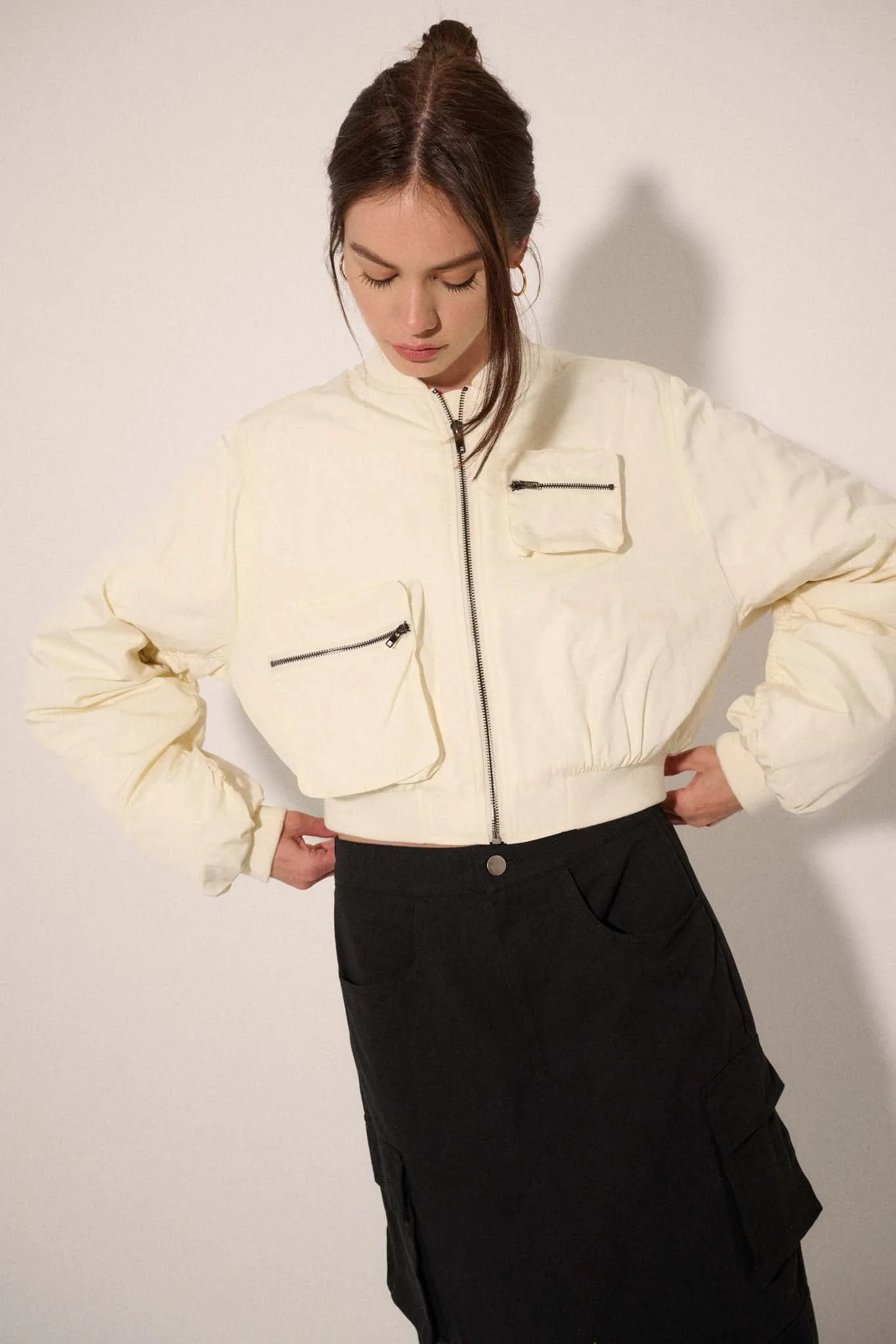 Ground Control Cropped Bomber Jacket